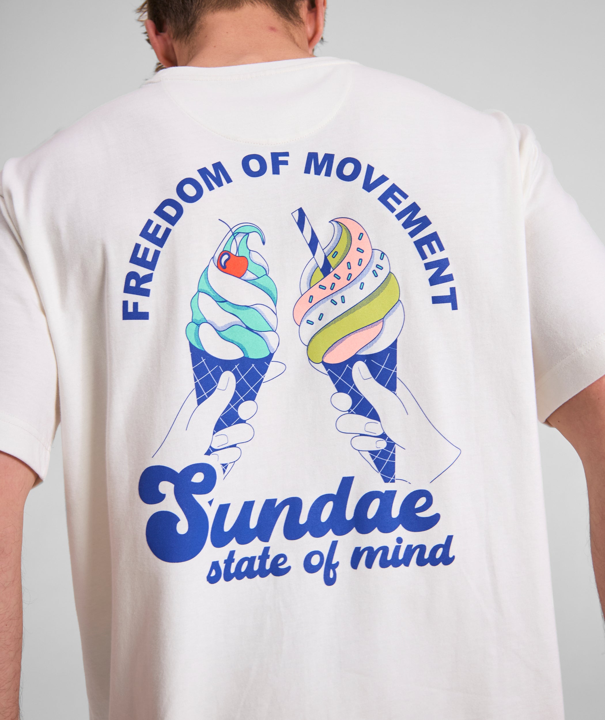 Mens Ice Cream Graphic Tee - Ivory