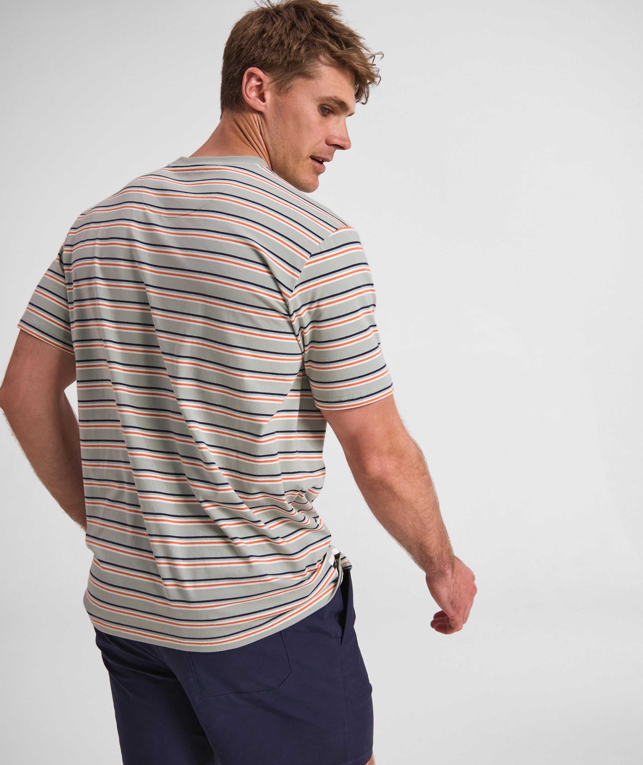 Mens Regular Fit Stripe Tee - x Seafoam Multi