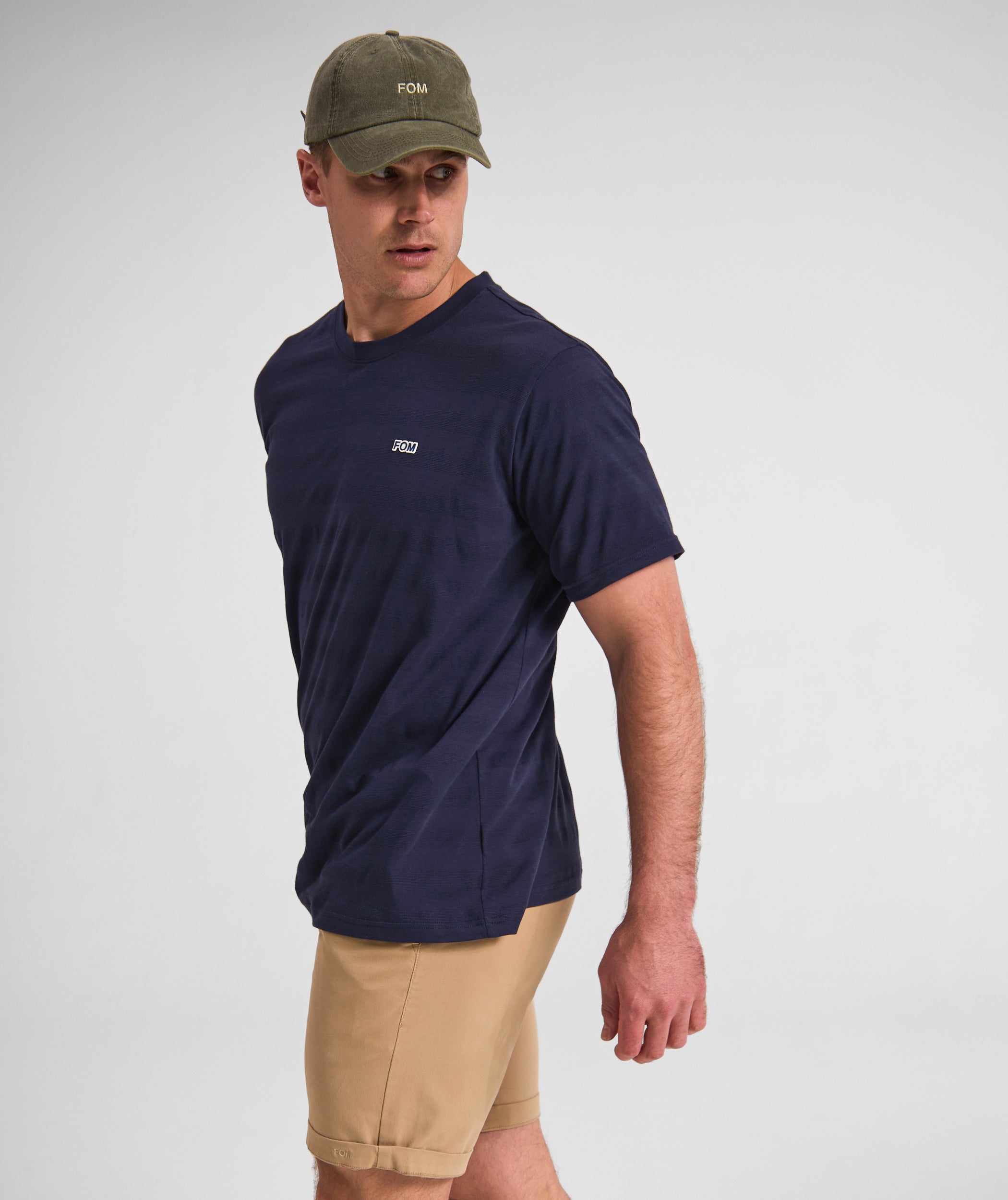 Mens Regular Fit Stripe Tee - Navy