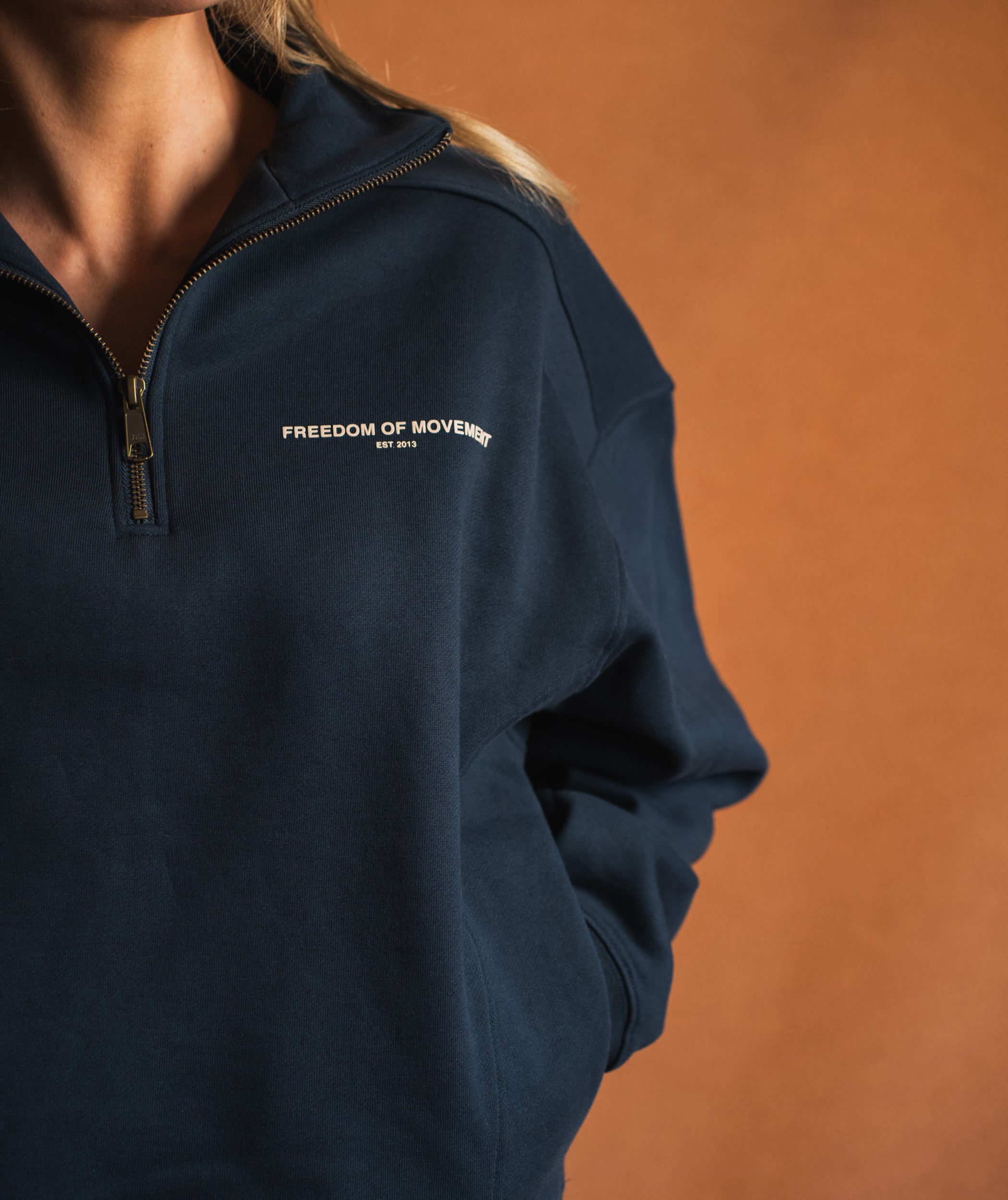 Ladies 1/4 Zip Sweat - Navy