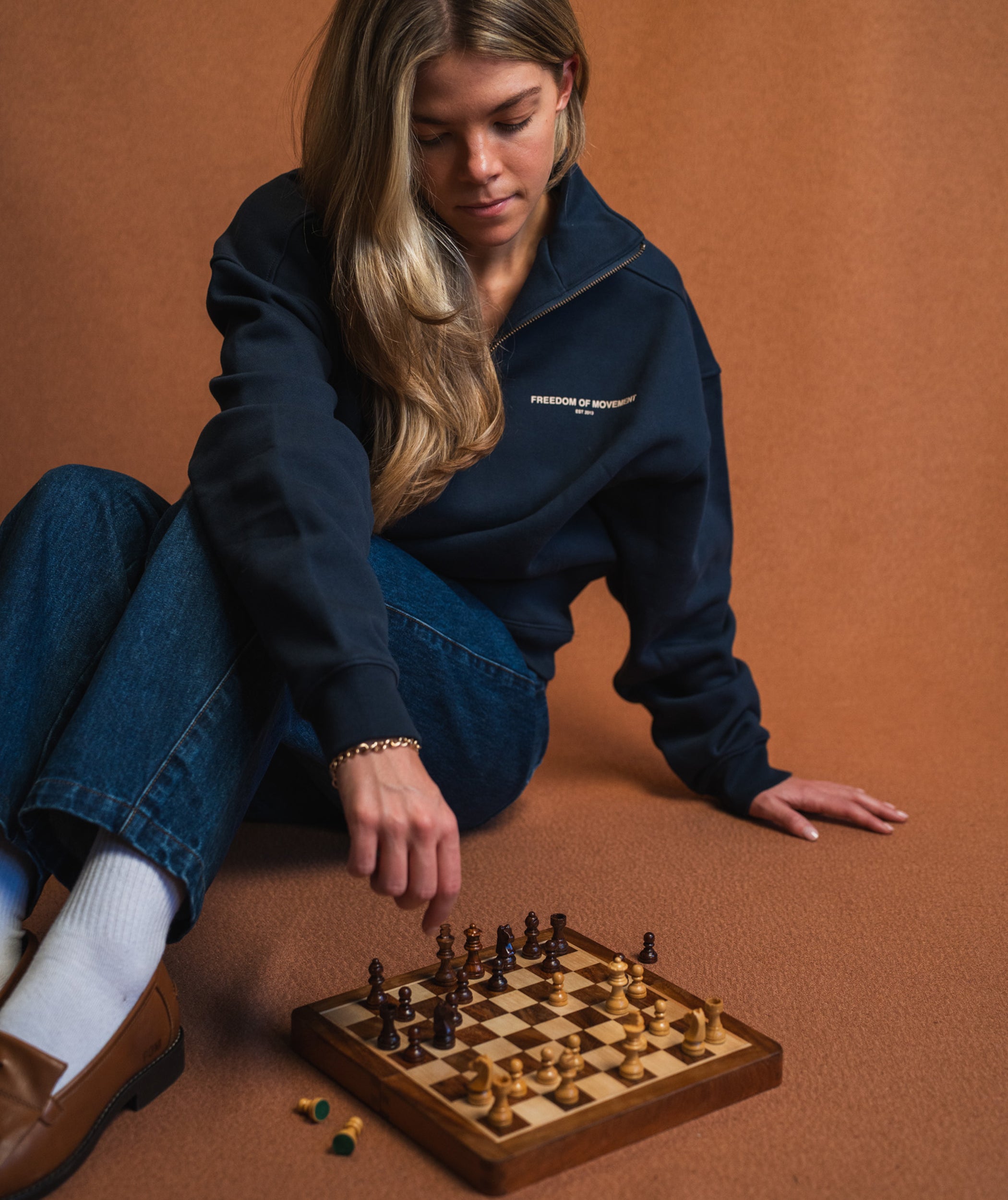 Ladies 1/4 Zip Sweat - Navy
