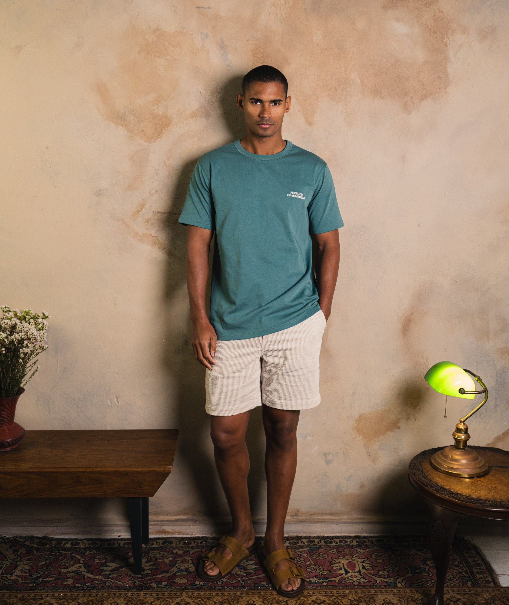 Mens Corduroy Shorts - Ecru