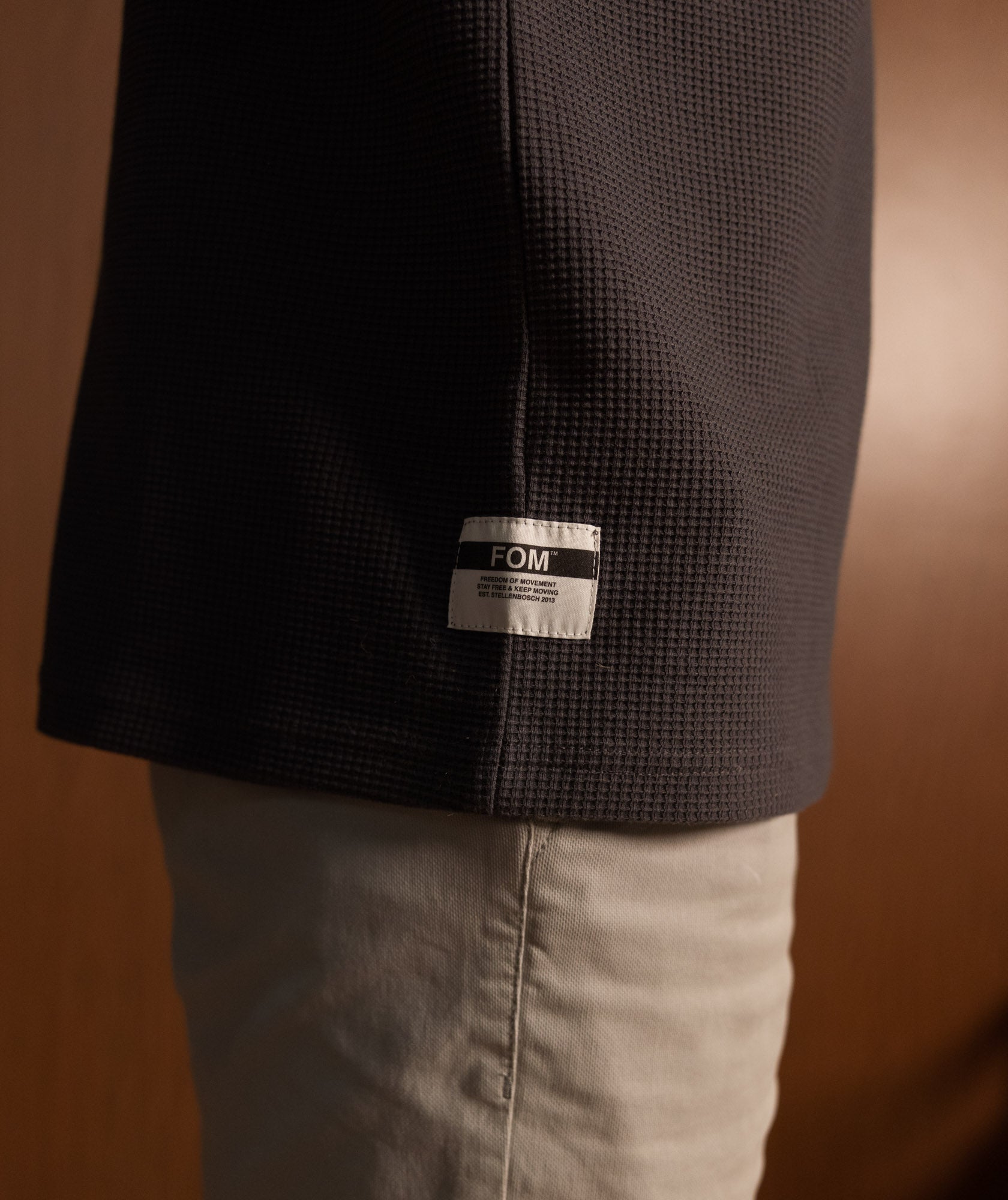 Mens Waffle Tee - Charcoal