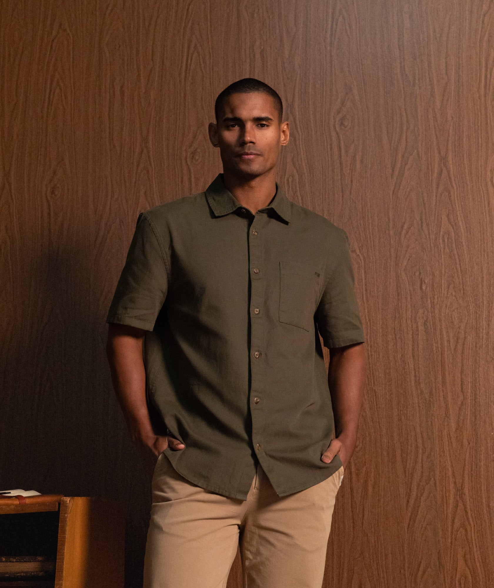 Mens Short Sleeve Pocket Shirt - Ivy Green