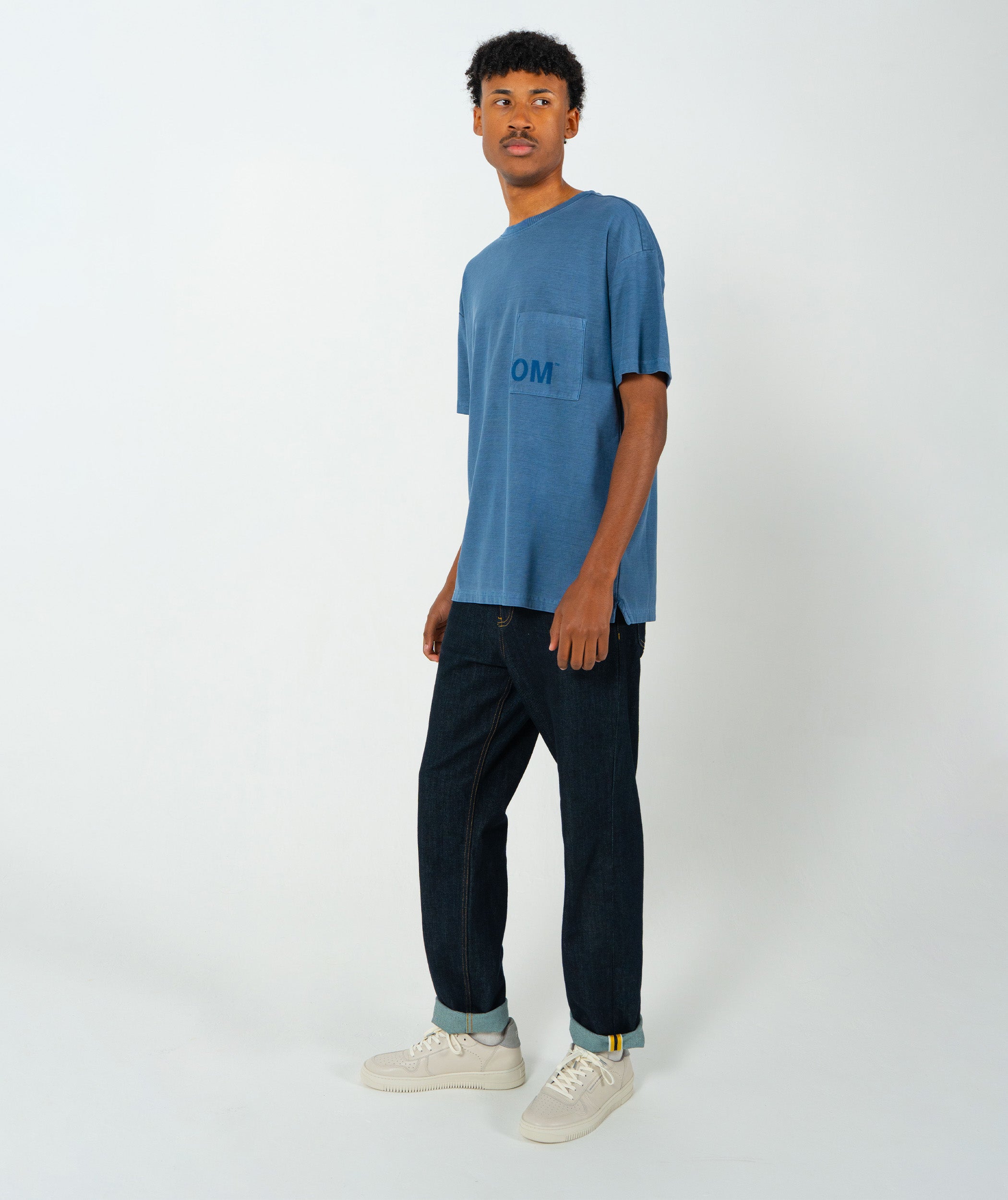 Mens Washed Pocket Tee - Blue