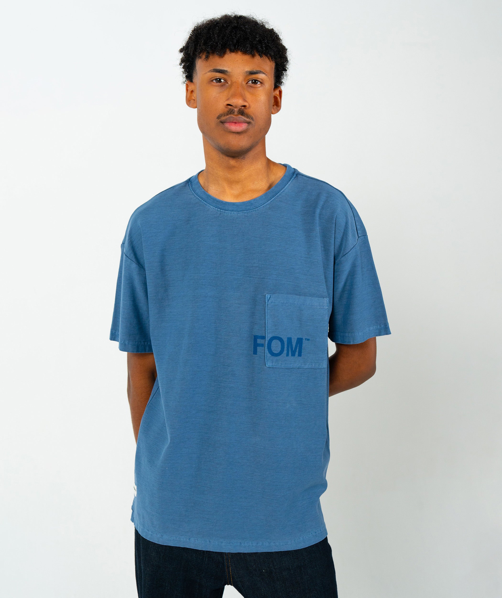 Mens Washed Pocket Tee - Blue