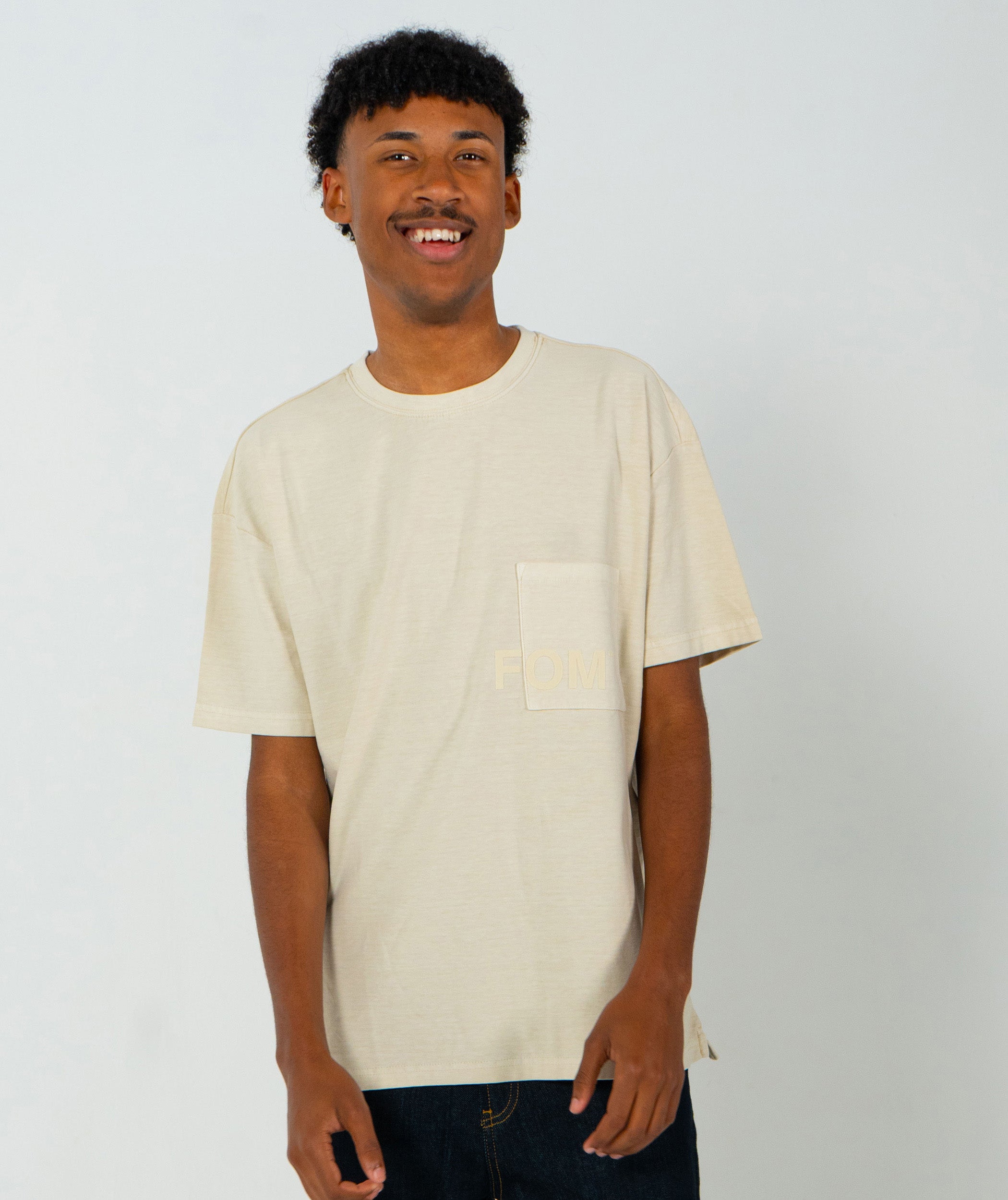 Mens Washed Pocket Tee - Sand