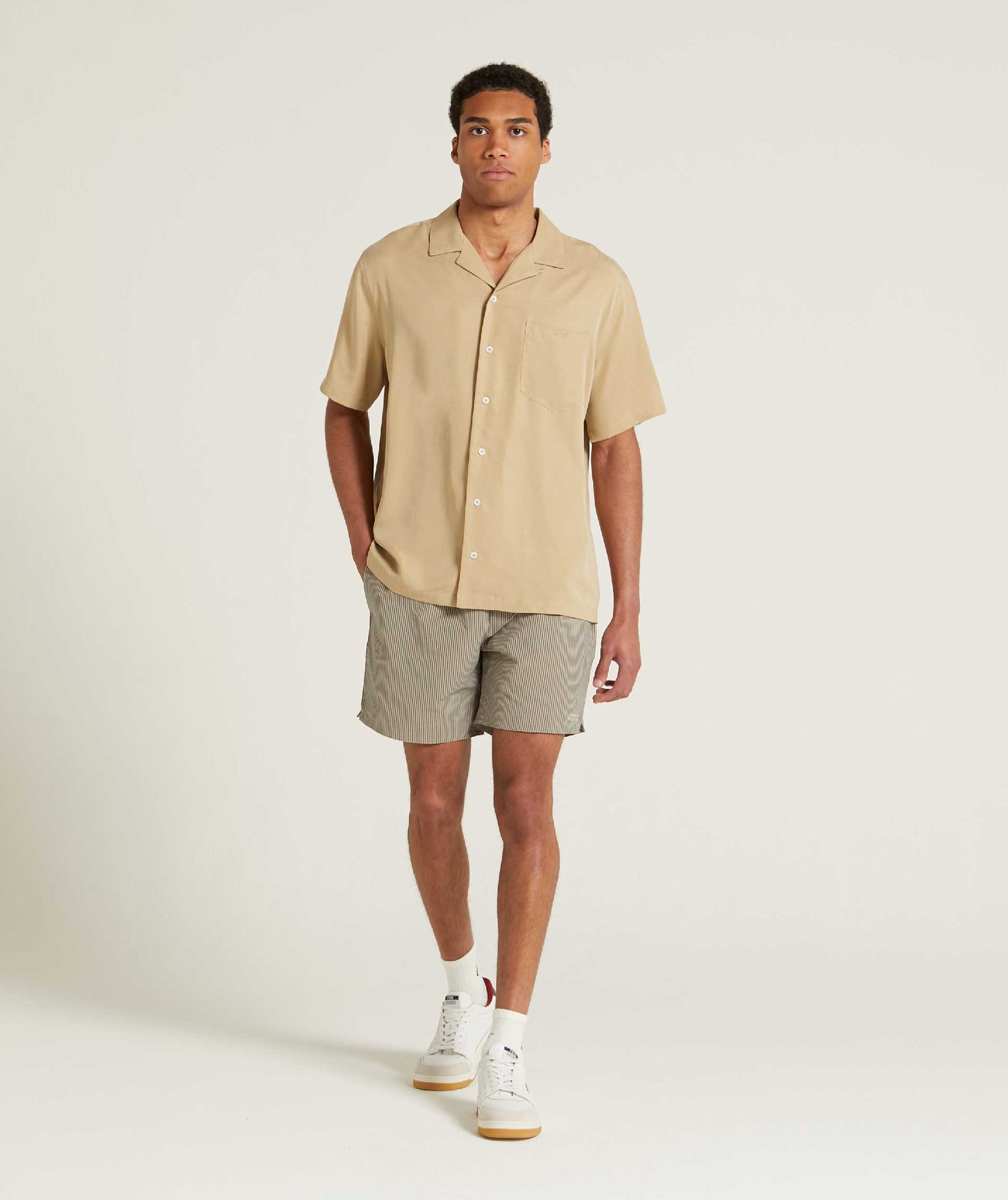 Mens Seersucker Swim Shorts - Stone Stripe | Valentines Day Gifts Under ...