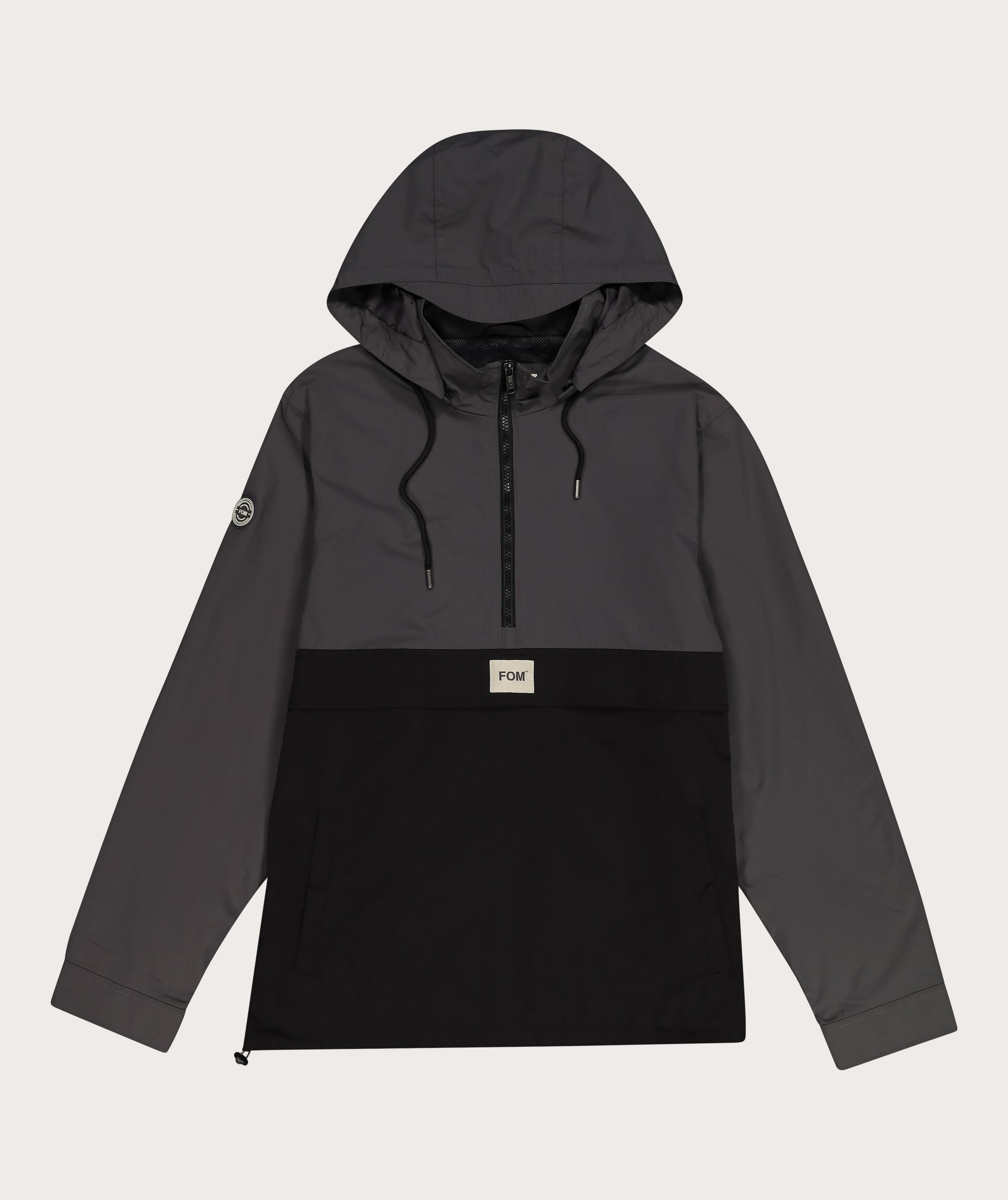 Mens Anorak - Charcoal / Black Colourblock