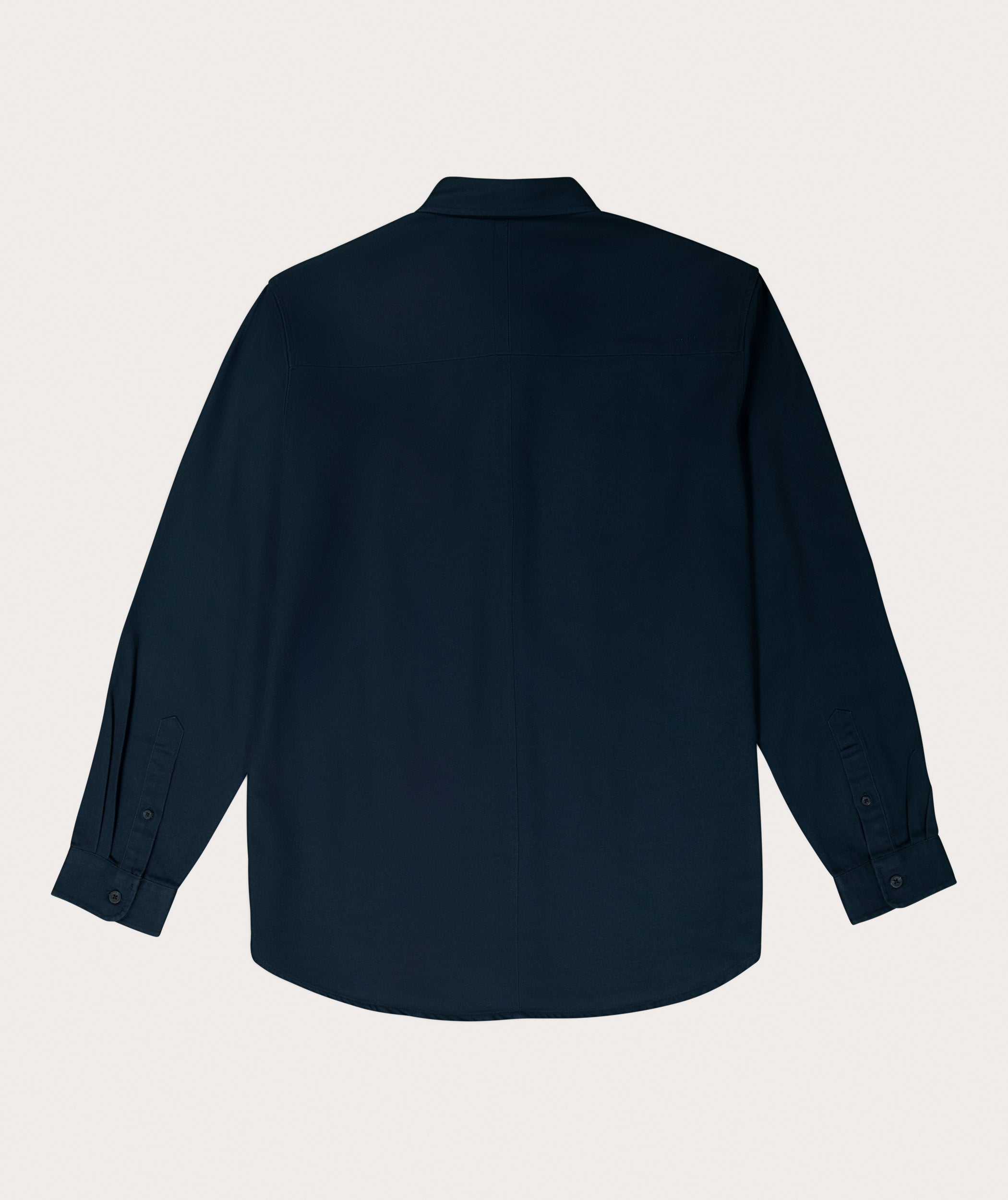 Mens Cotton Twill Long Sleeve Shirt - Navy