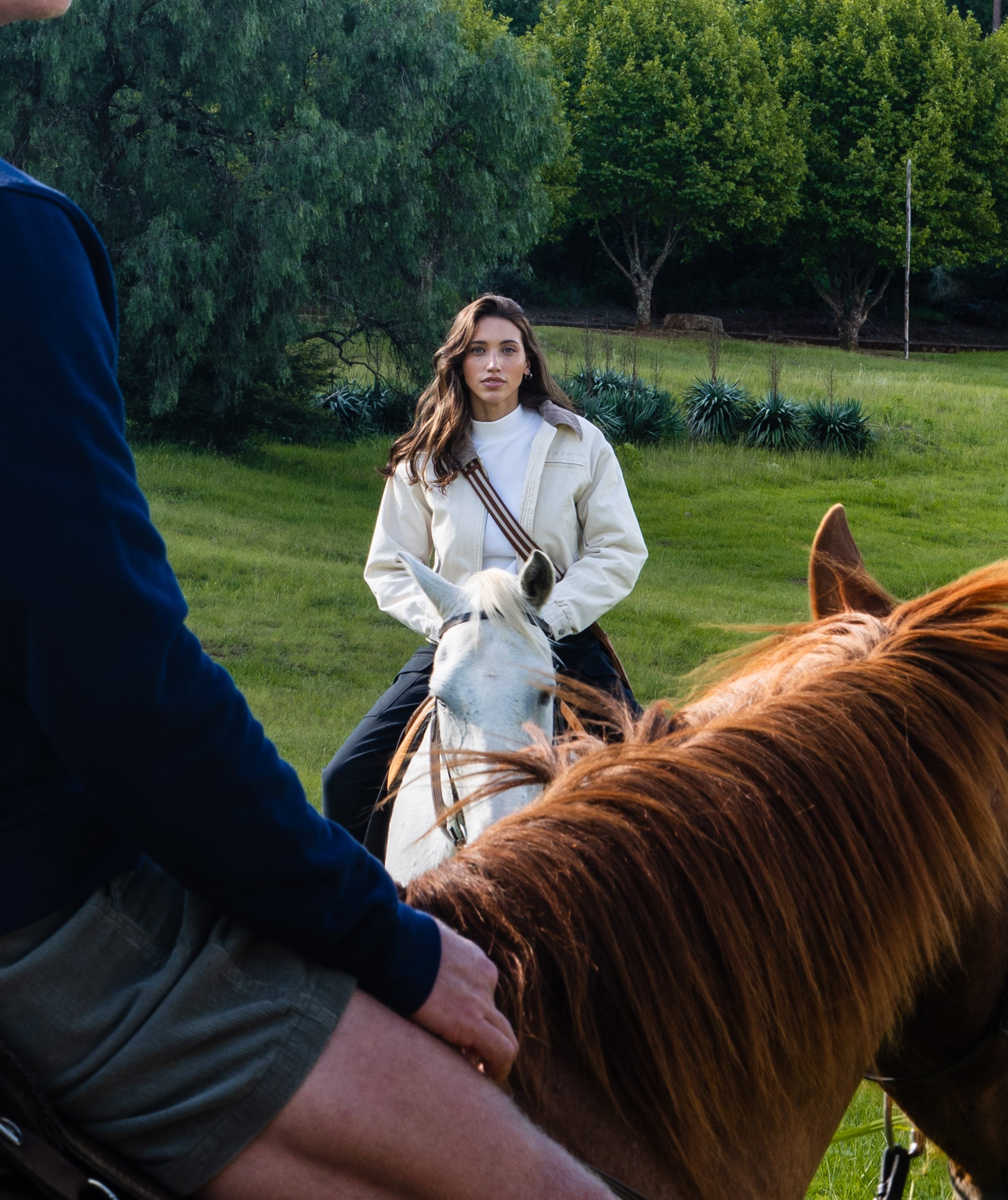 Ladies Cord Collar Bomber Jacket - Stone