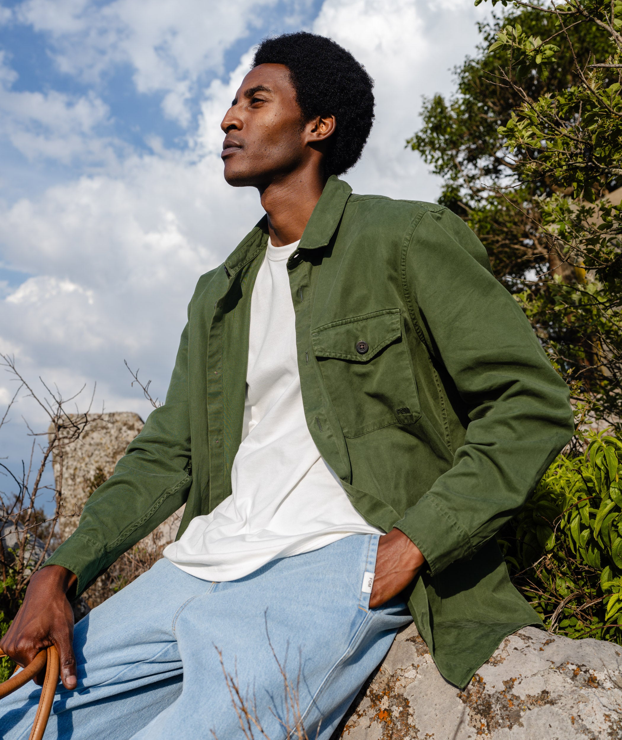 Mens Lyocell Blend Shirt - Forest