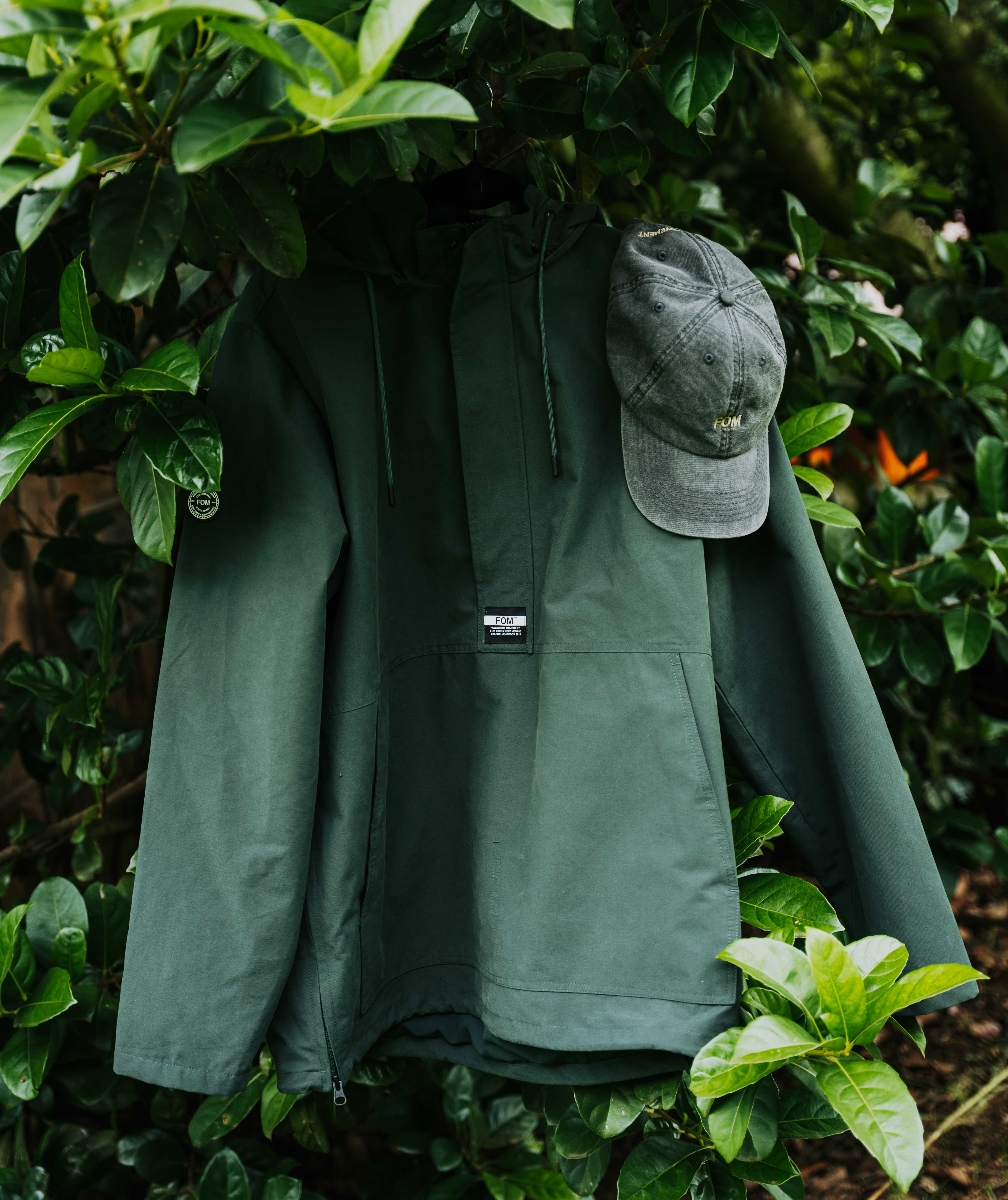 Mens Cotton Blend Anorak - Forest