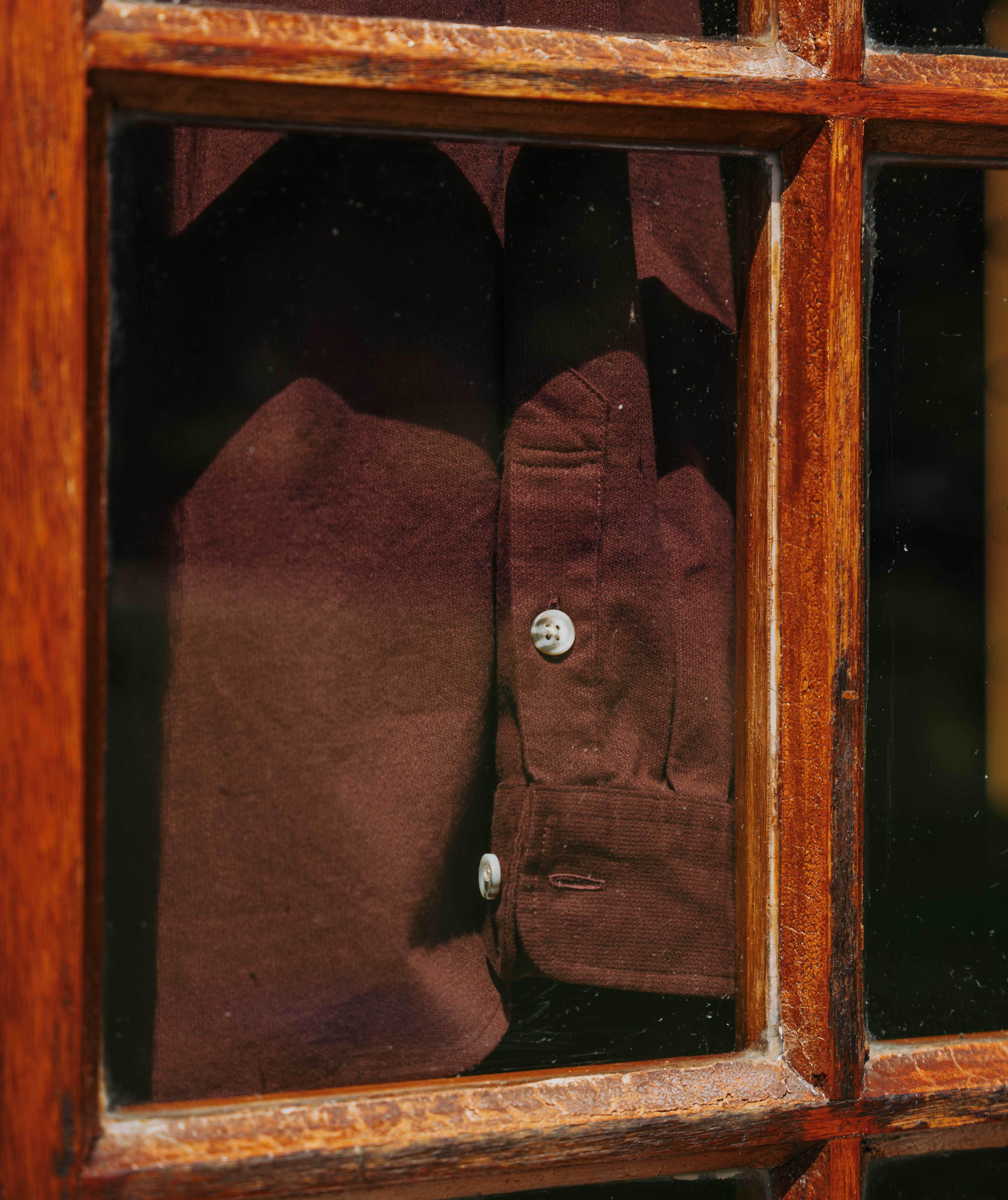 Mens Cotton Textured Shirt - Burgundy