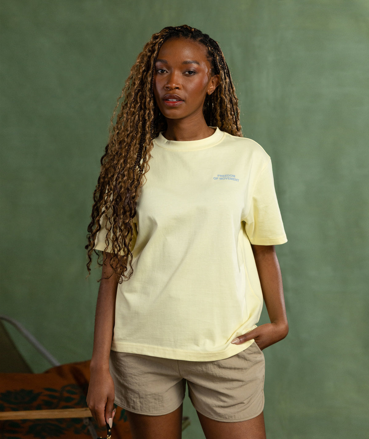 Ladies Pluma Graphic Tee - Butter