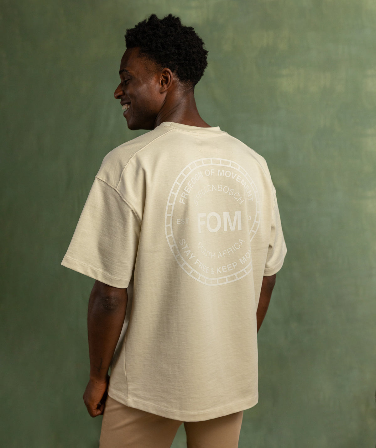 Mens Relaxed Heritage Graphic Tee - Light Stone