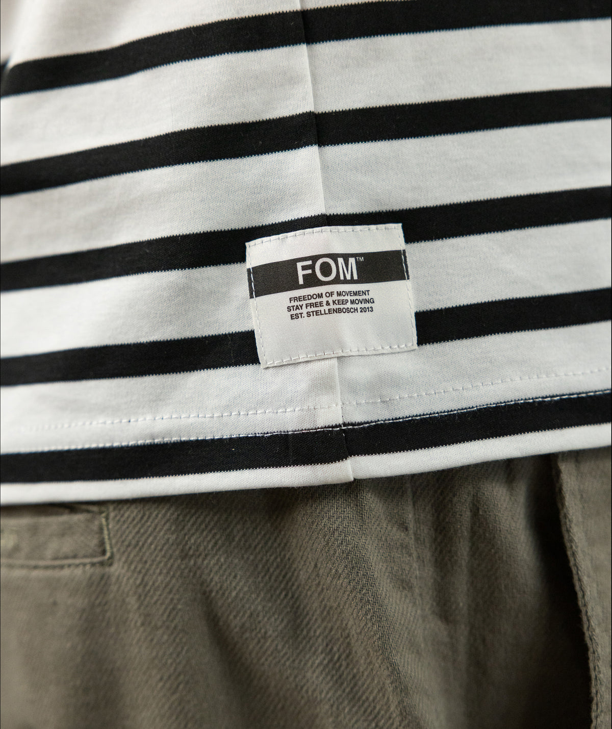 Mens Stripe Regular Tee - Black & Ivory