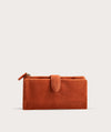 Ladies Clip Wallet - Rust Suede