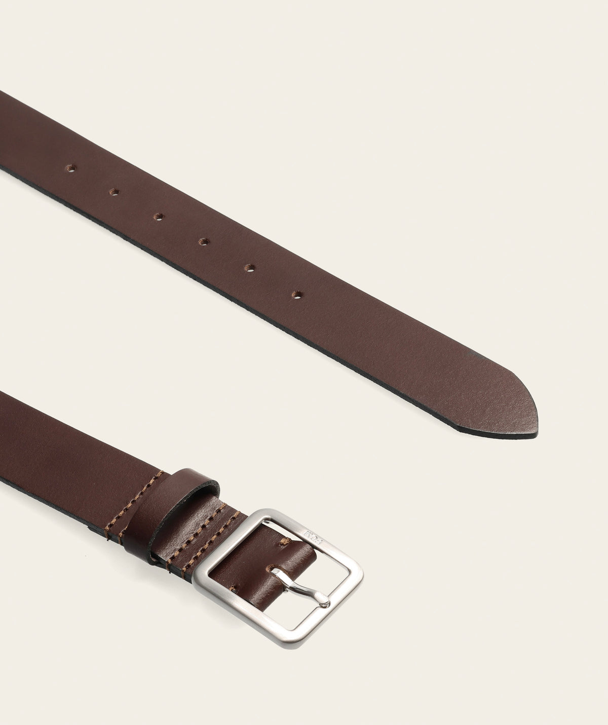 Mens Belt - Choc Brown/ Brushed Silver Buckle