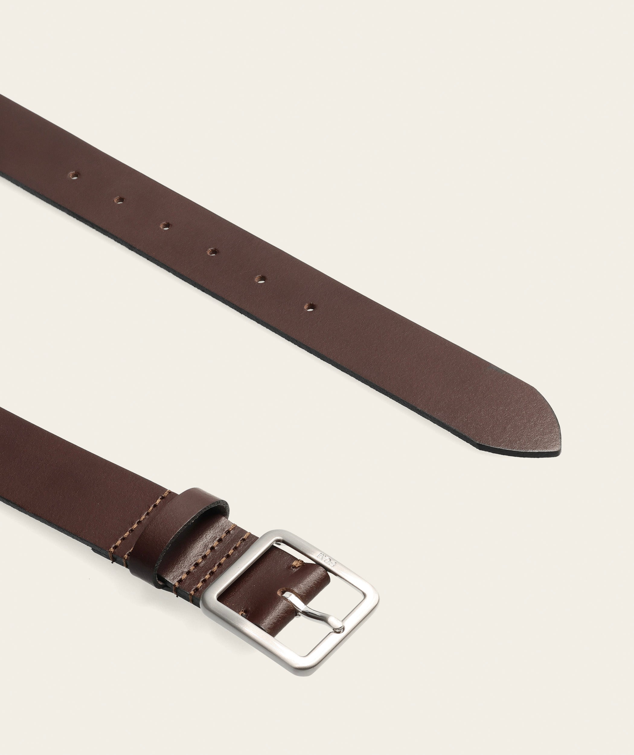 Mens Belt - Choc Brown/ Brushed Silver Buckle