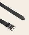 Mens Belt - Black/ Brushed Gunmetal Buckle