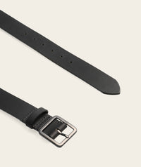 Mens Belt - Black/ Brushed Gunmetal Buckle