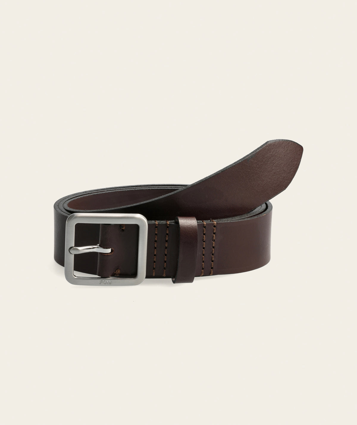 Mens Belt - Choc Brown/ Brushed Silver Buckle