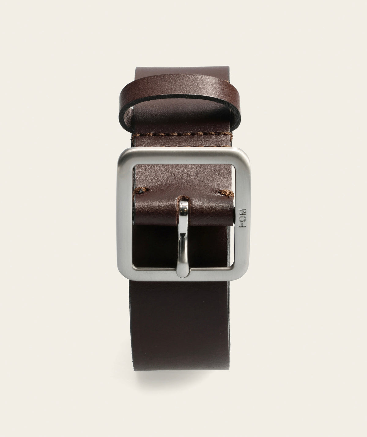 Mens Belt - Choc Brown/ Brushed Silver Buckle