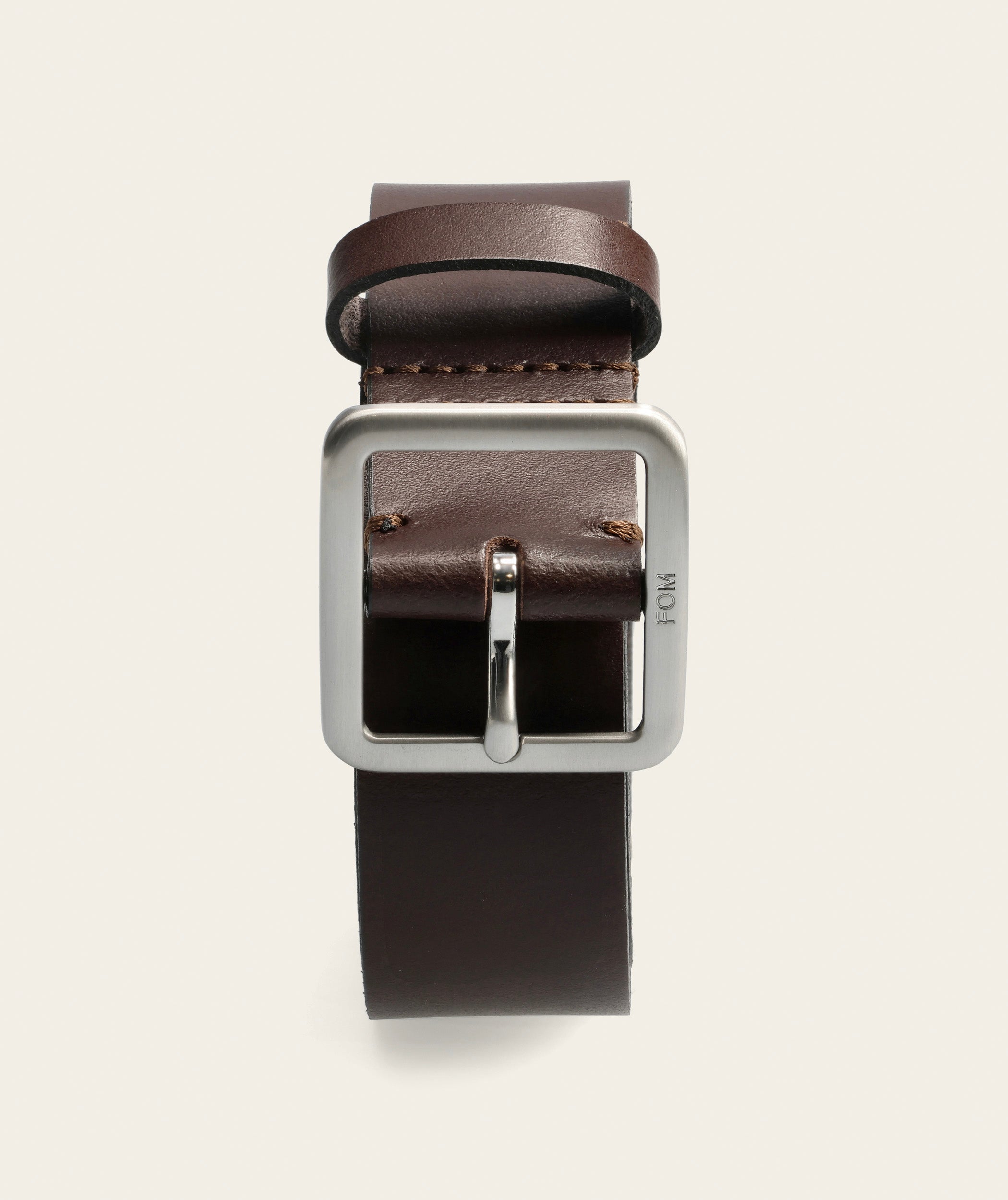 Mens Belt - Choc Brown/ Brushed Silver Buckle