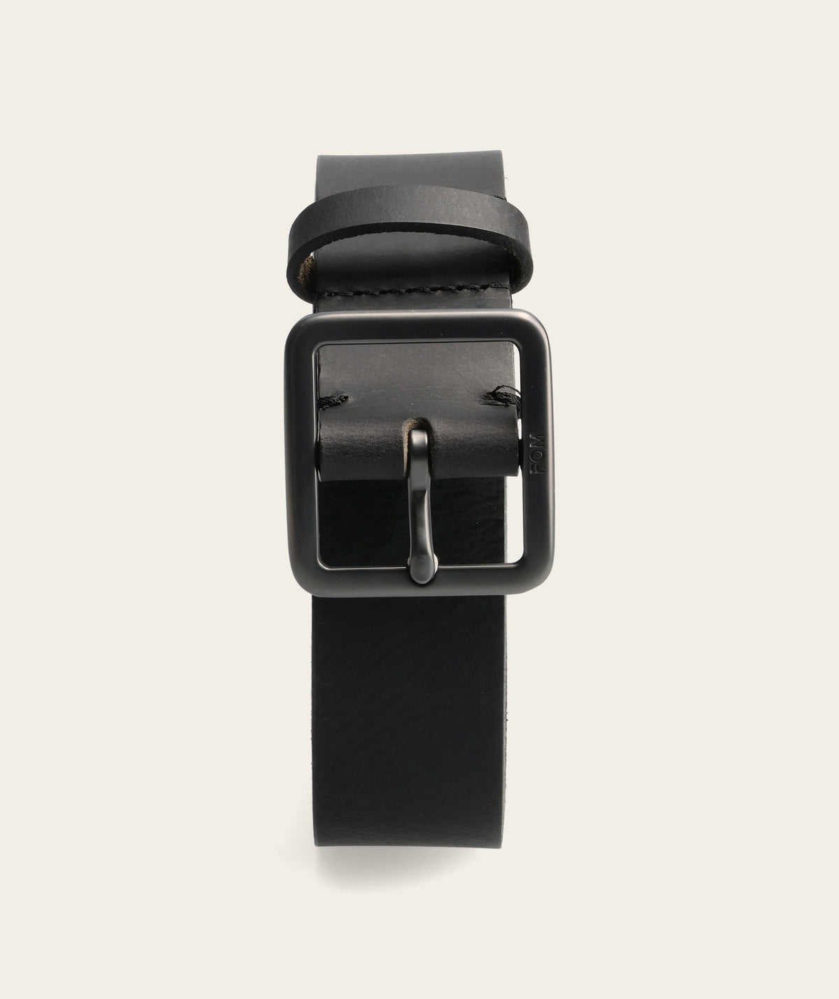 Mens Belt - Black/ Brushed Gunmetal Buckle