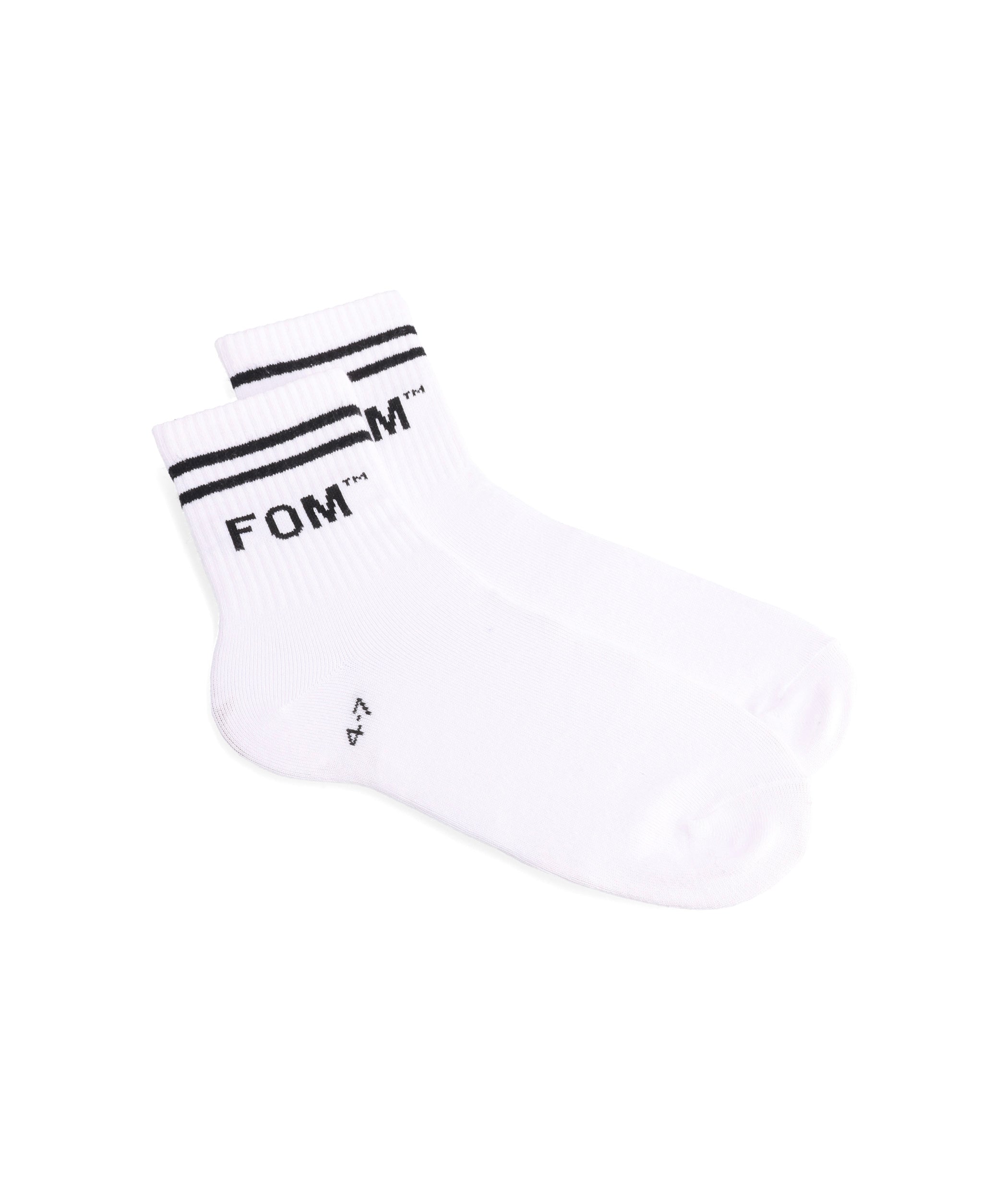 Socks FOM Active - White/ Black Stripes (Size 4-7)