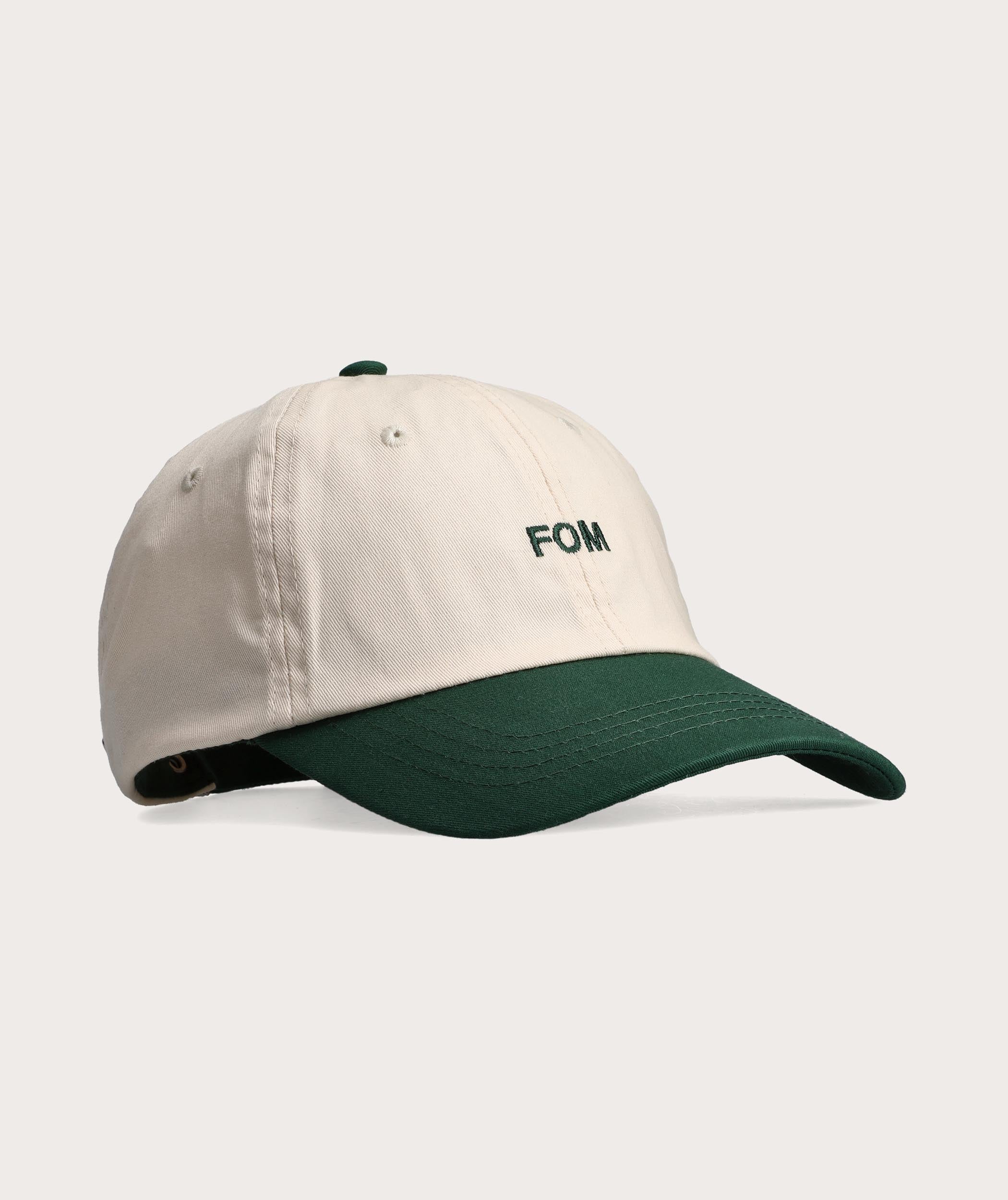 FOM Varsity Cap - Ivory/ Forest Green