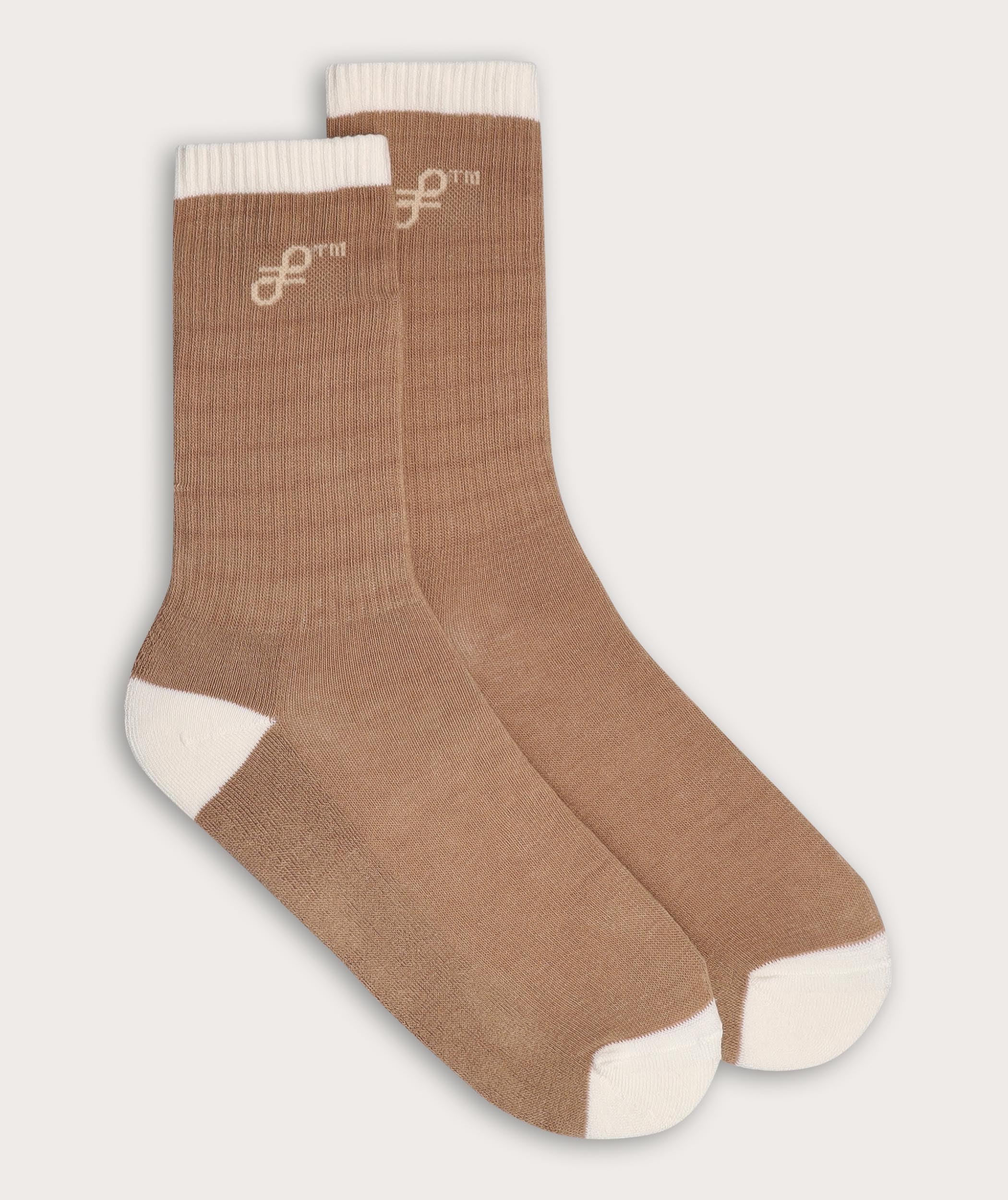 Socks FOM Crew - Beige/ Mustard (Size 4-7)