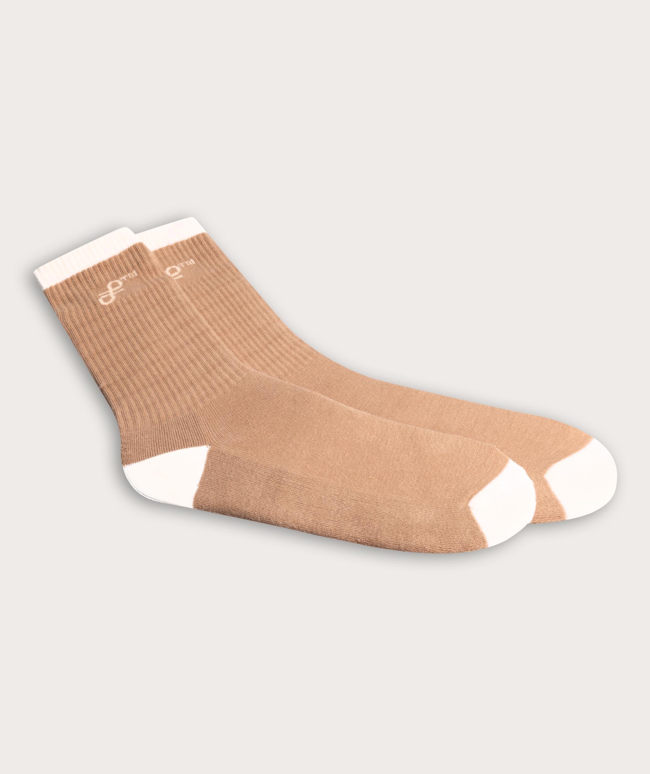 Socks FOM Crew - Beige/ Mustard (Size 4-7)