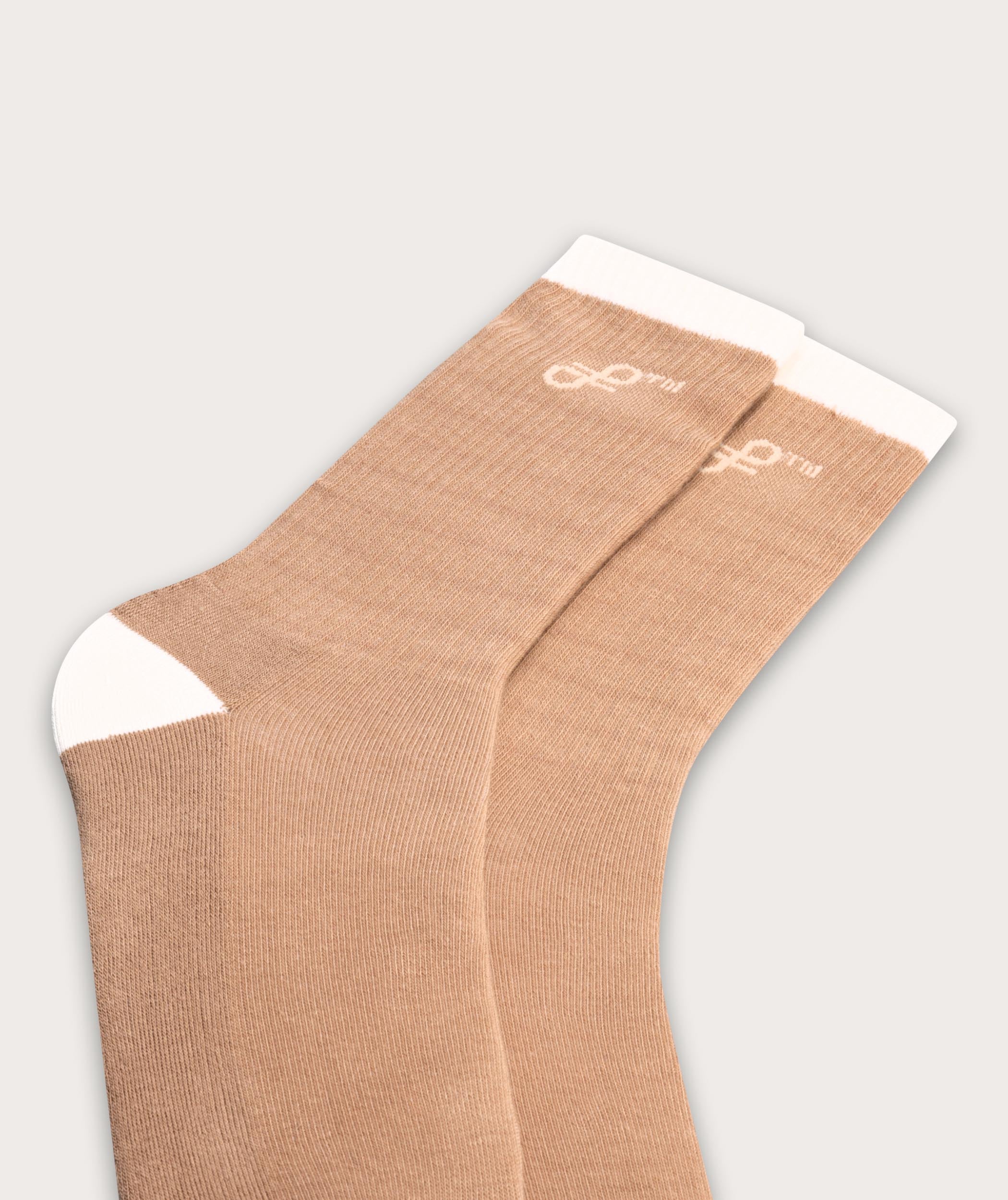 Socks FOM Crew - Beige/ Mustard (Size 4-7)