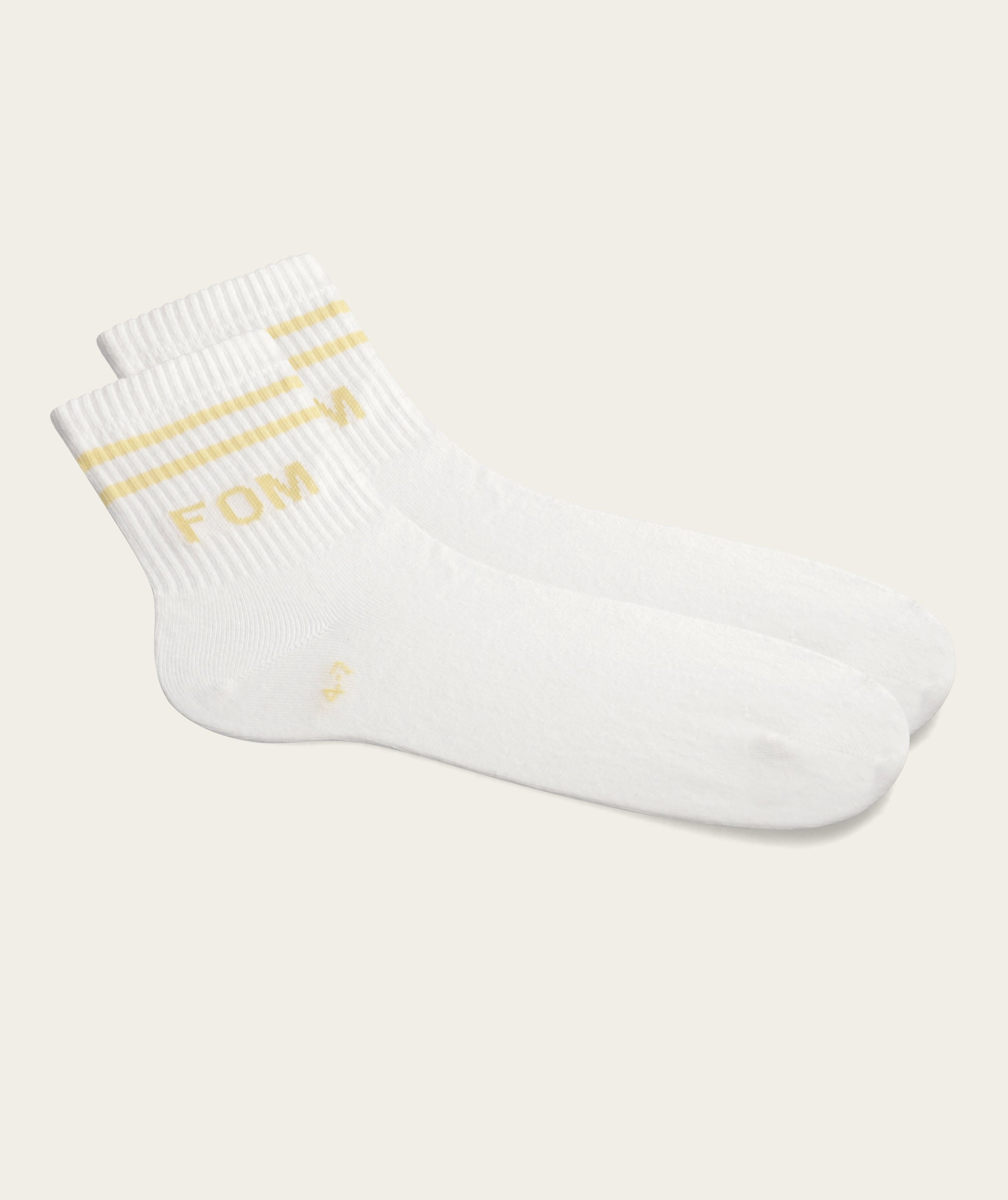 Lds: Active Sock - White/ Yellow FOM Stripes