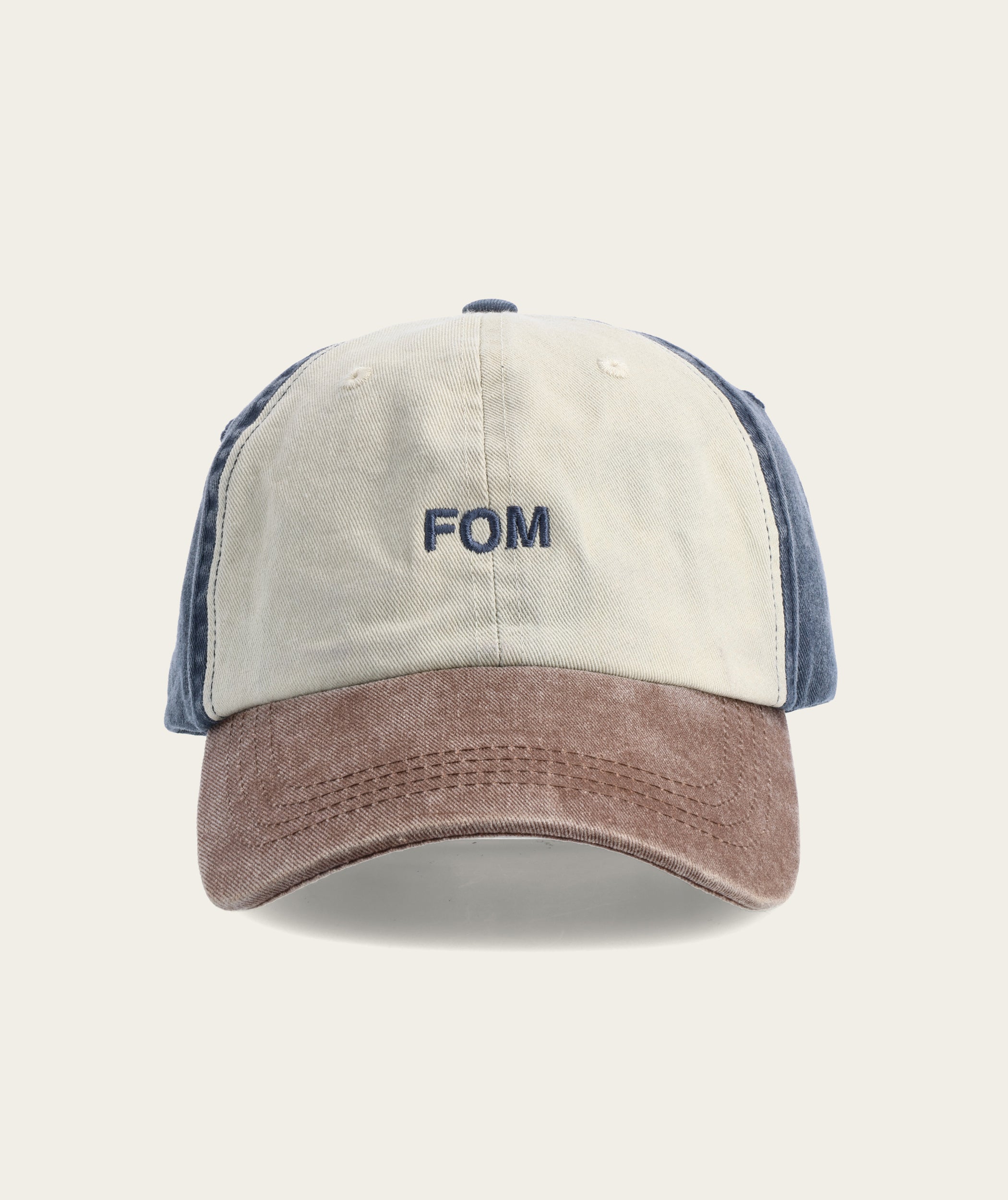 FOM Dad Cap - Washed Navy/ Choc/ Ecru