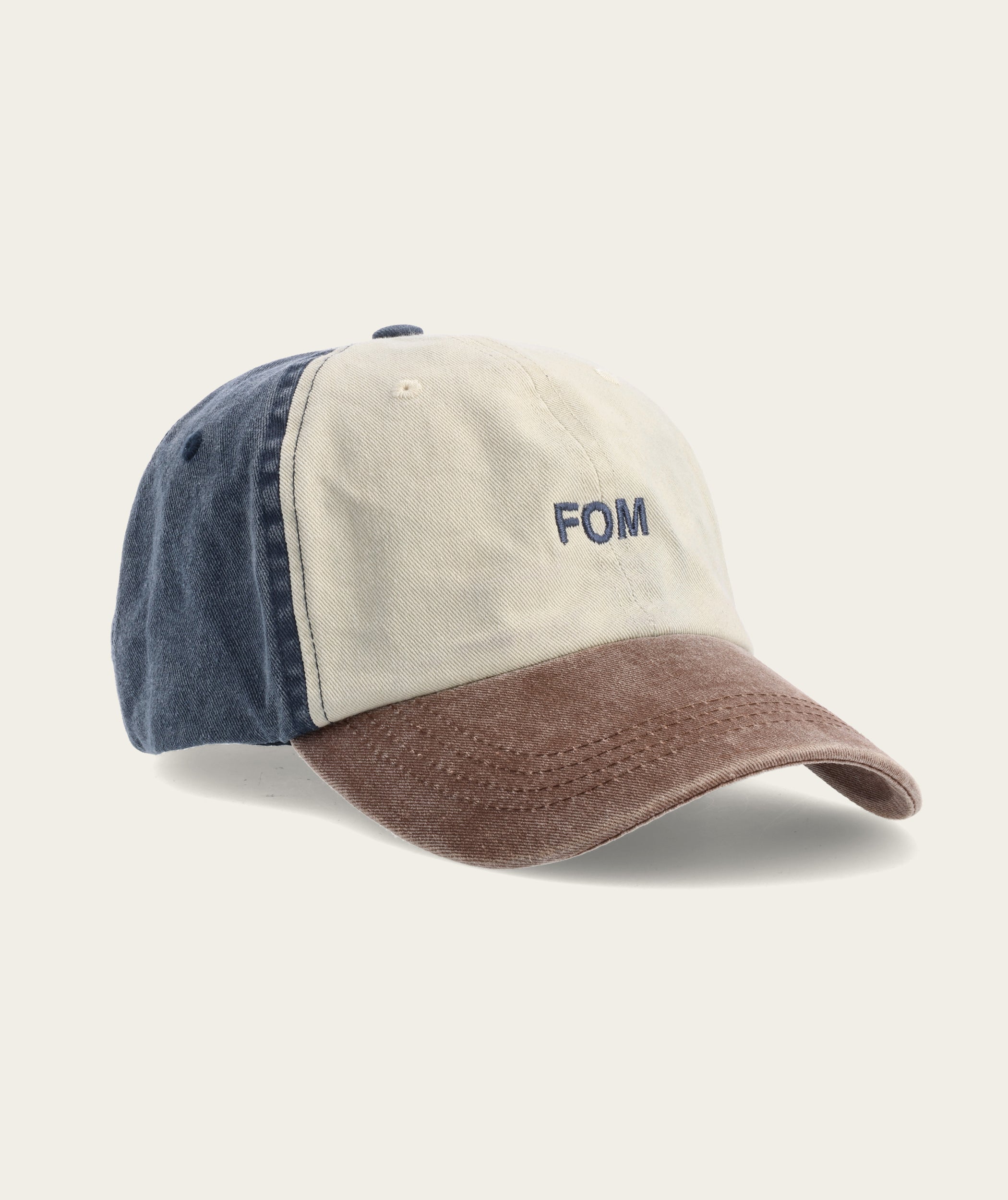 FOM Dad Cap - Washed Navy/ Choc/ Ecru