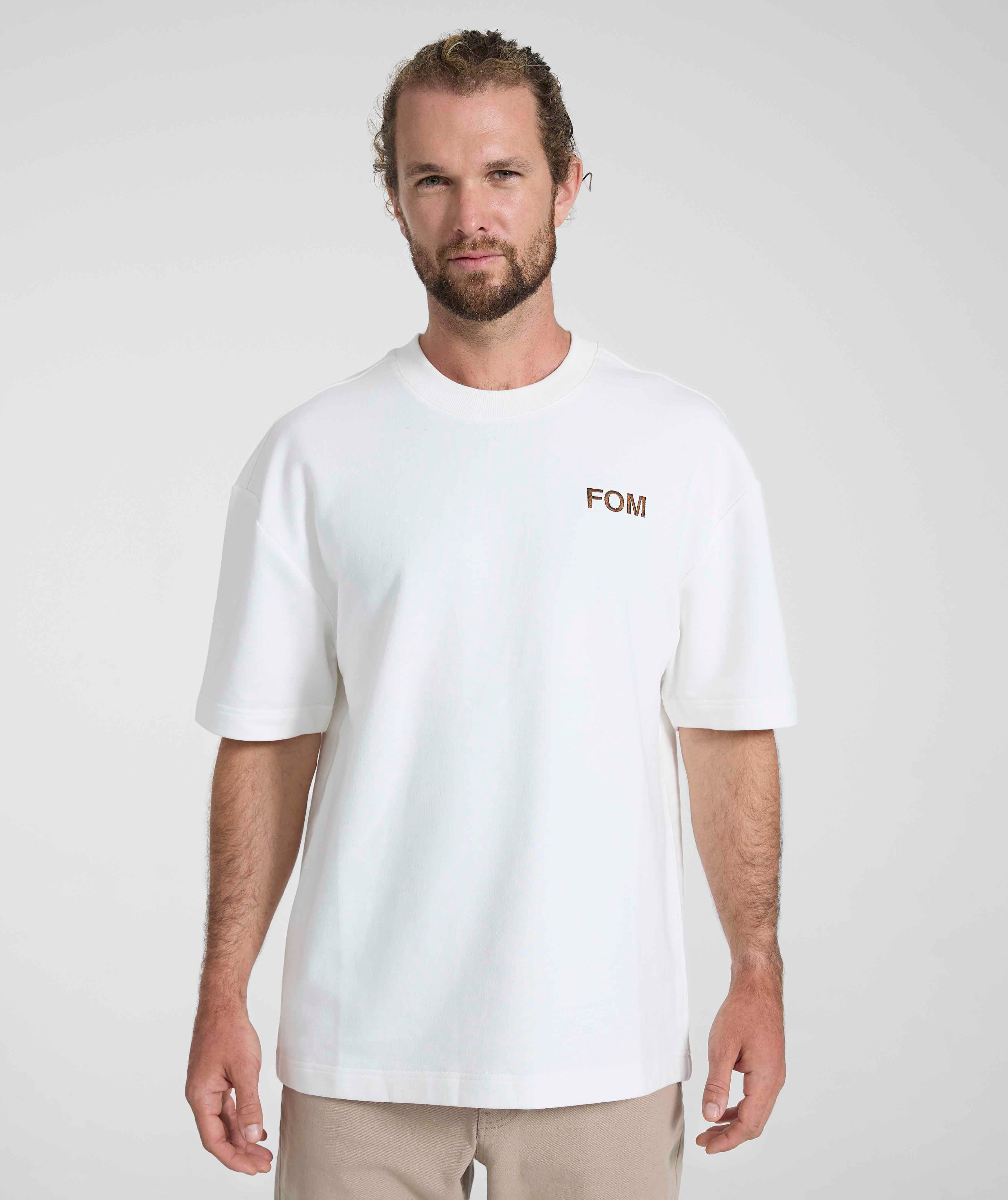 Men's Fleece Crew Neck Tee - Ivory