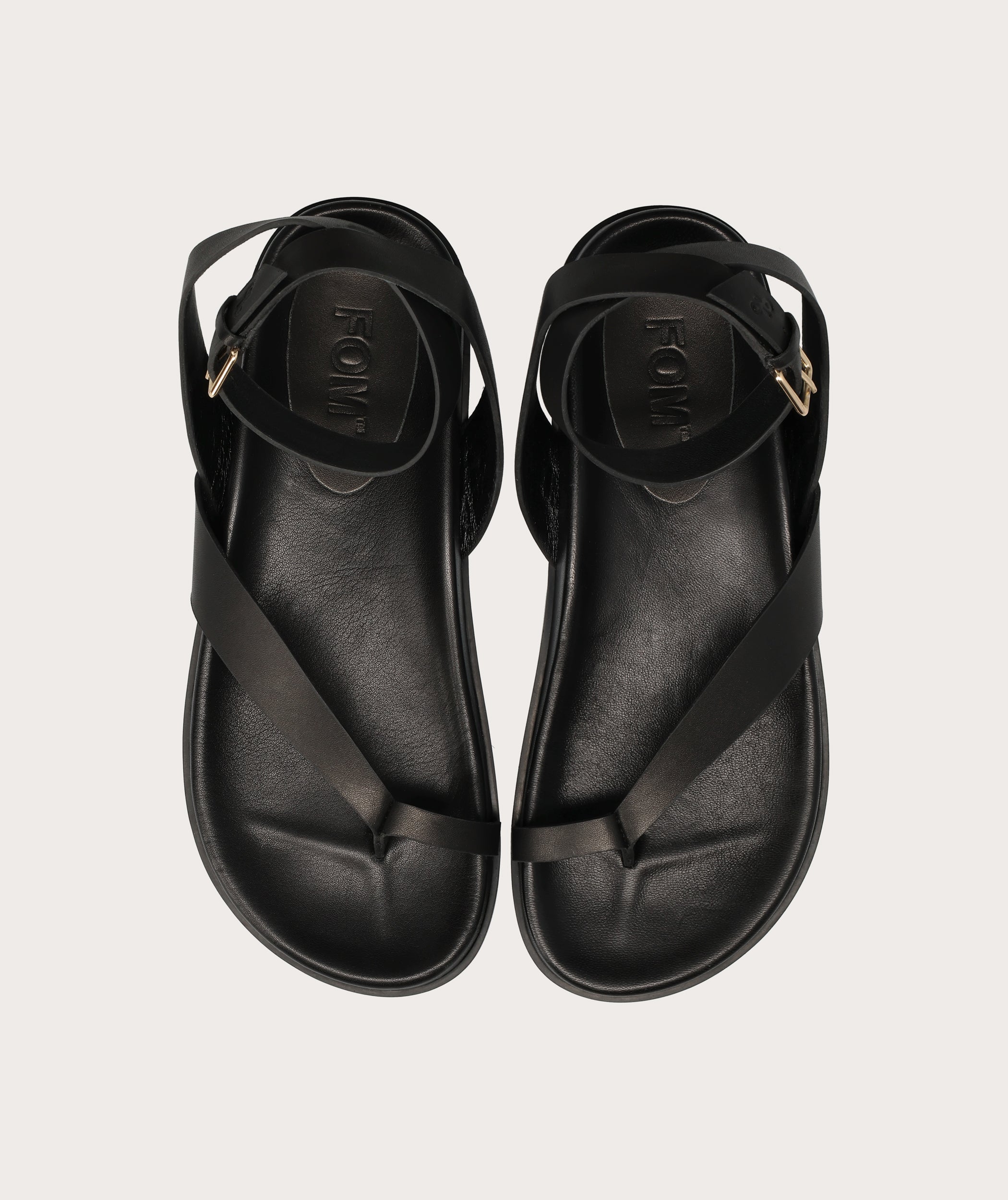 Ladies Toe Loop Sandal - Black