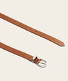 Ladies Skinny Belt - Tan/ Brushed Silver Buckle