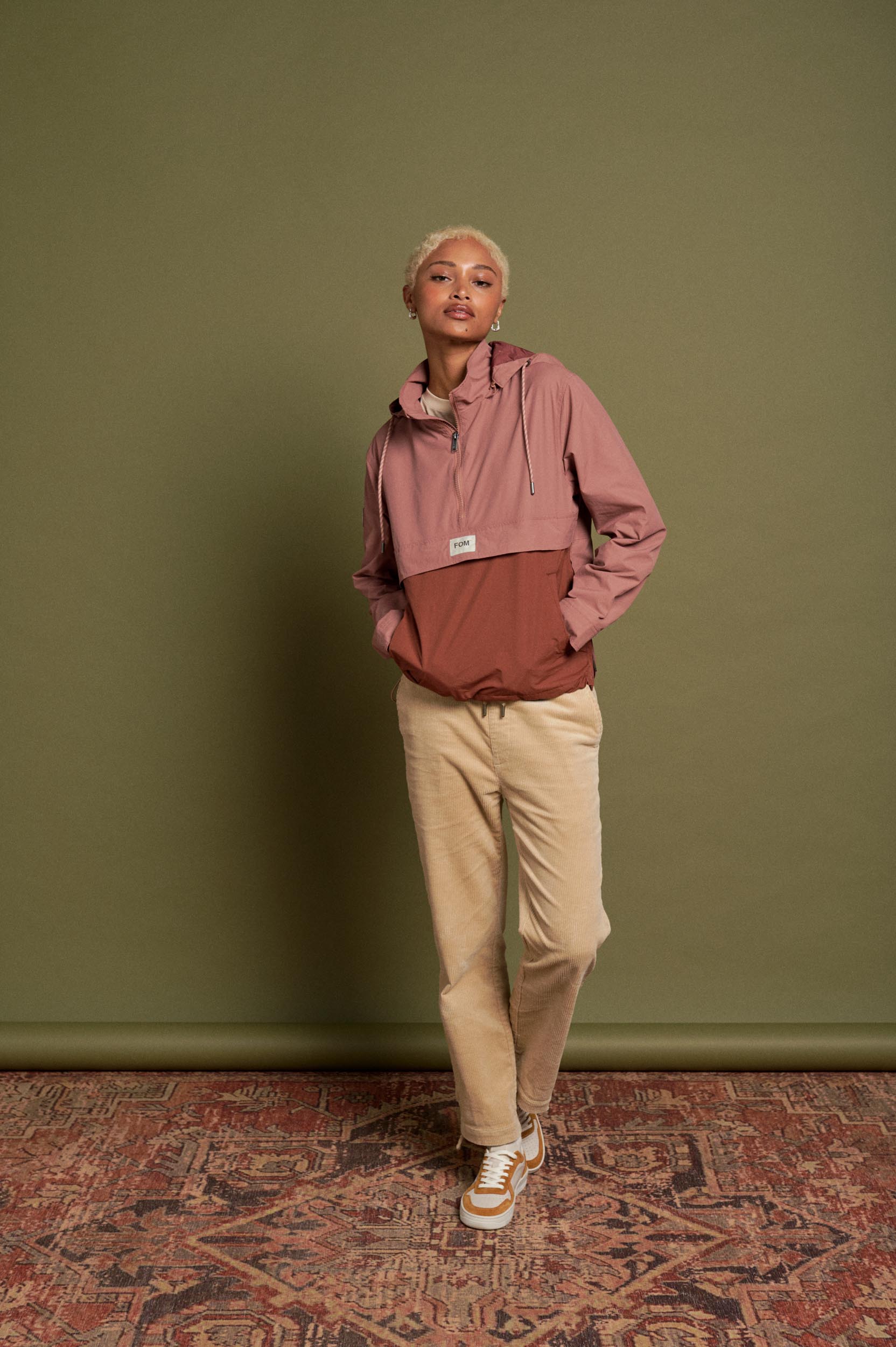 Ladies Anorak - Plum/ Rose Colourblock