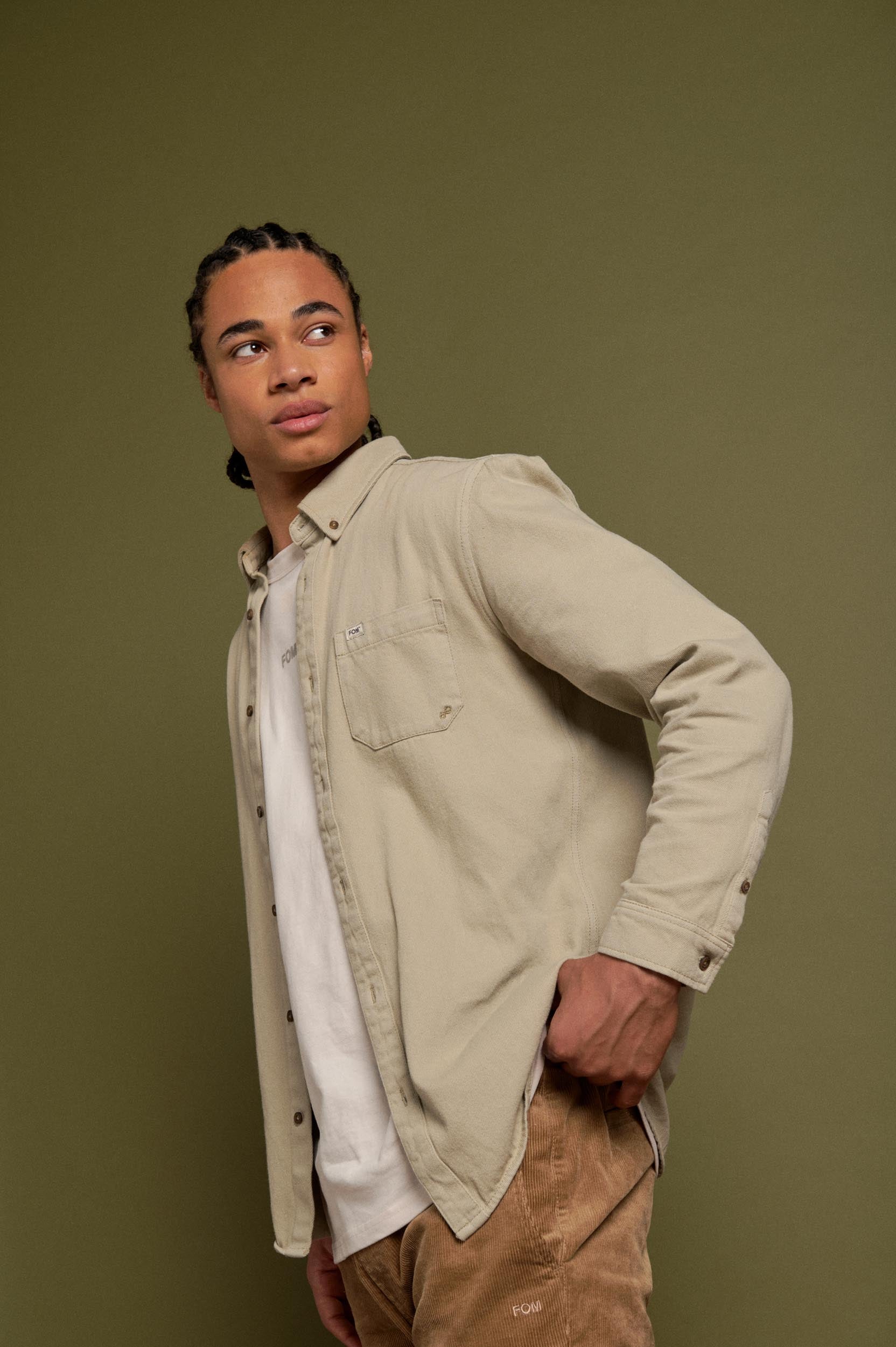 Mens Twill Long Sleeve Shirt - Silver Sage