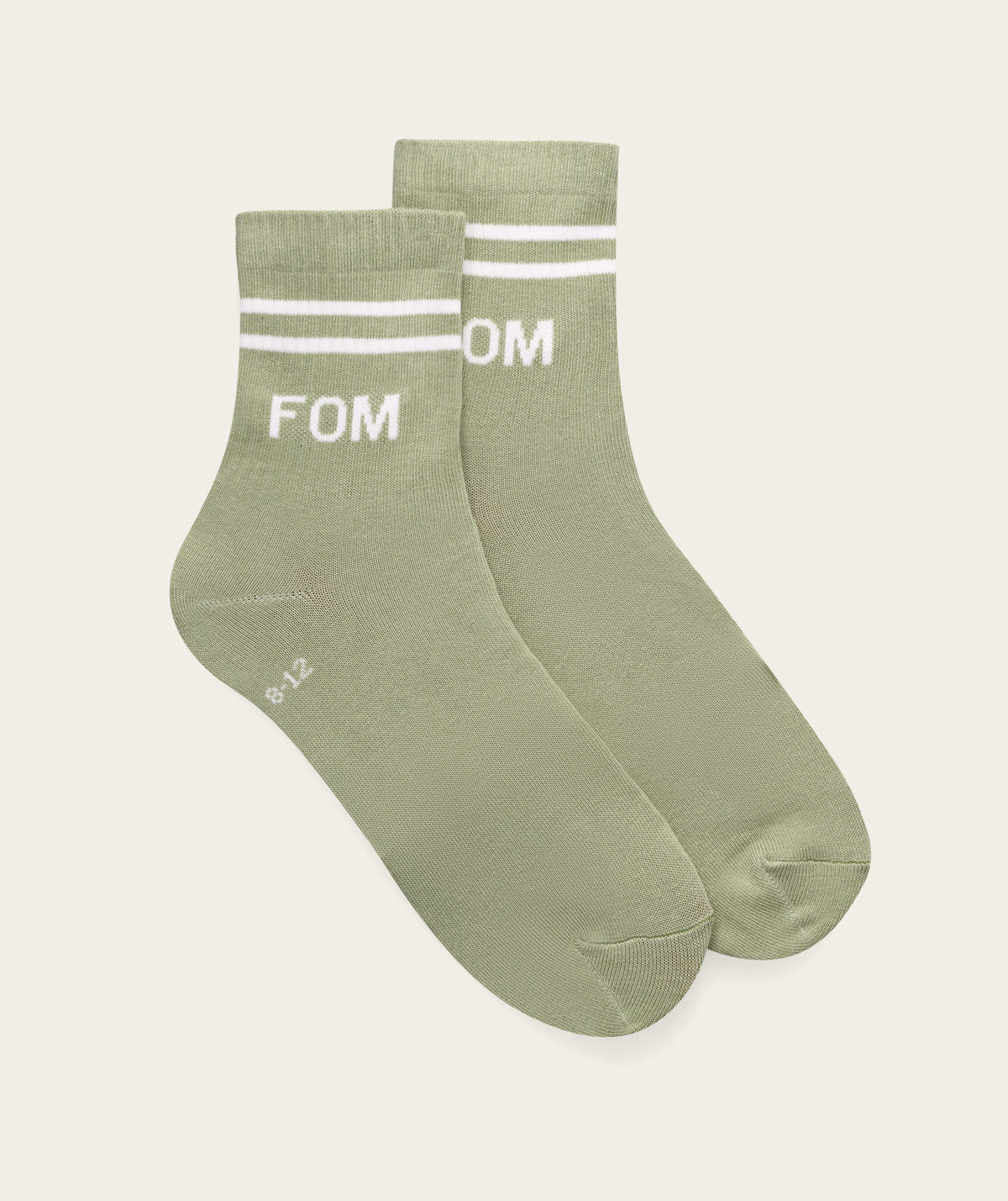 Socks Active - Avocado/ Cream Stripes (Size 8-12)