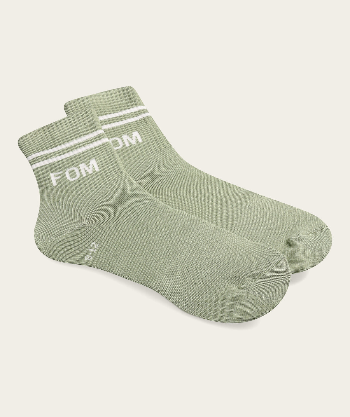 Socks Active - Avocado/ Cream Stripes (Size 8-12)