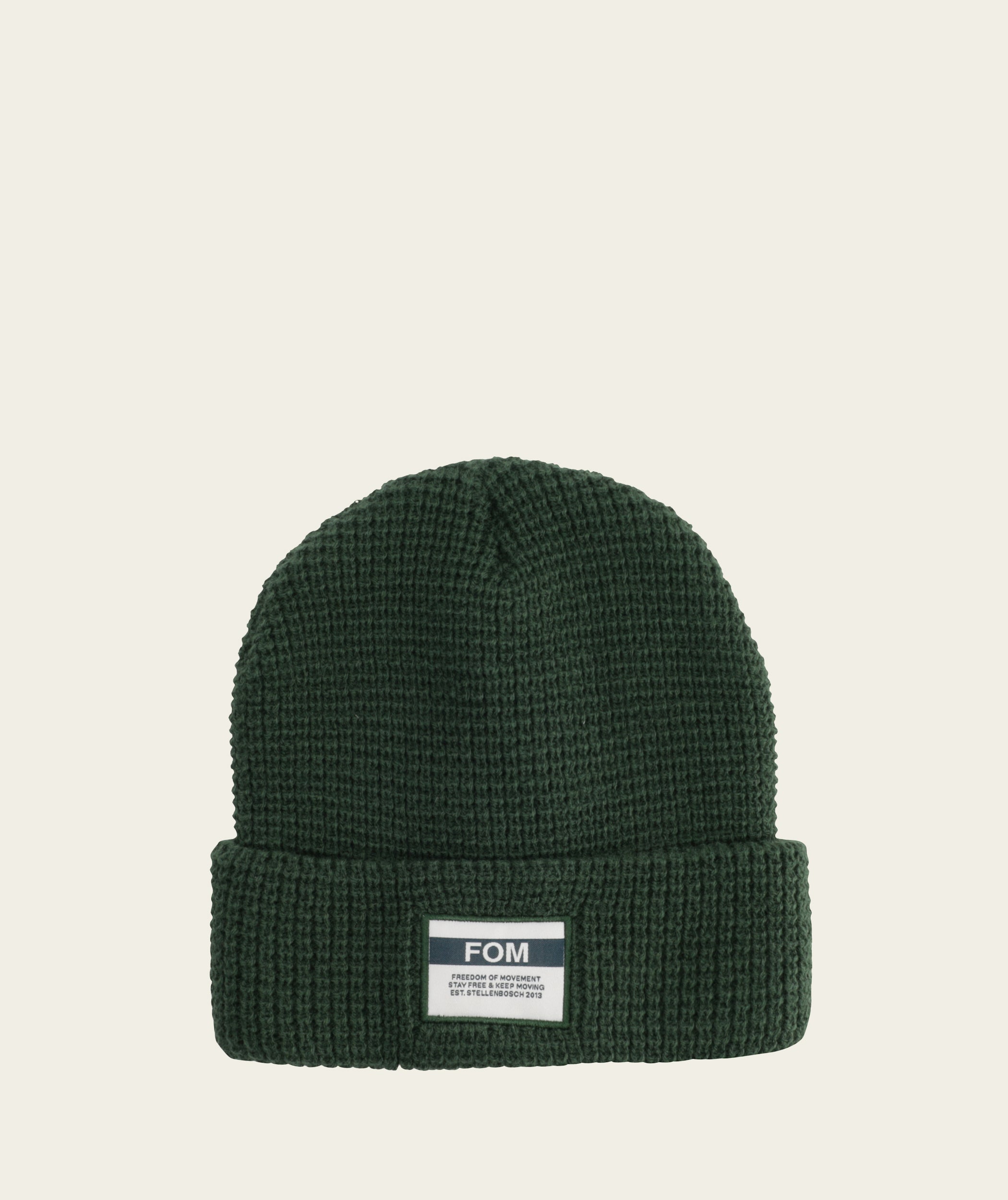 Waffle Knit Beanie - Forest Green