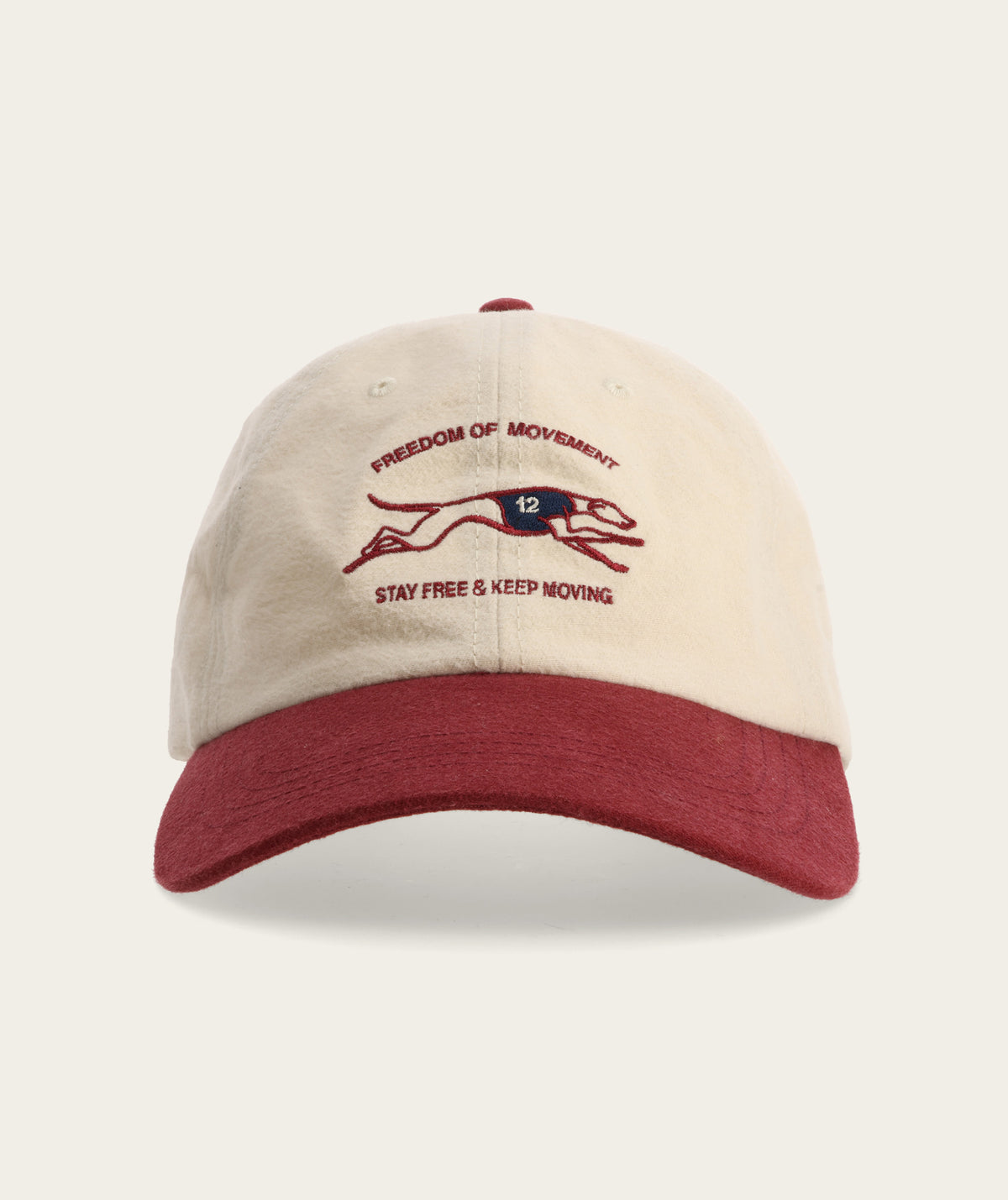FOM Dad Cap Windhond - Burgundy & Ecru