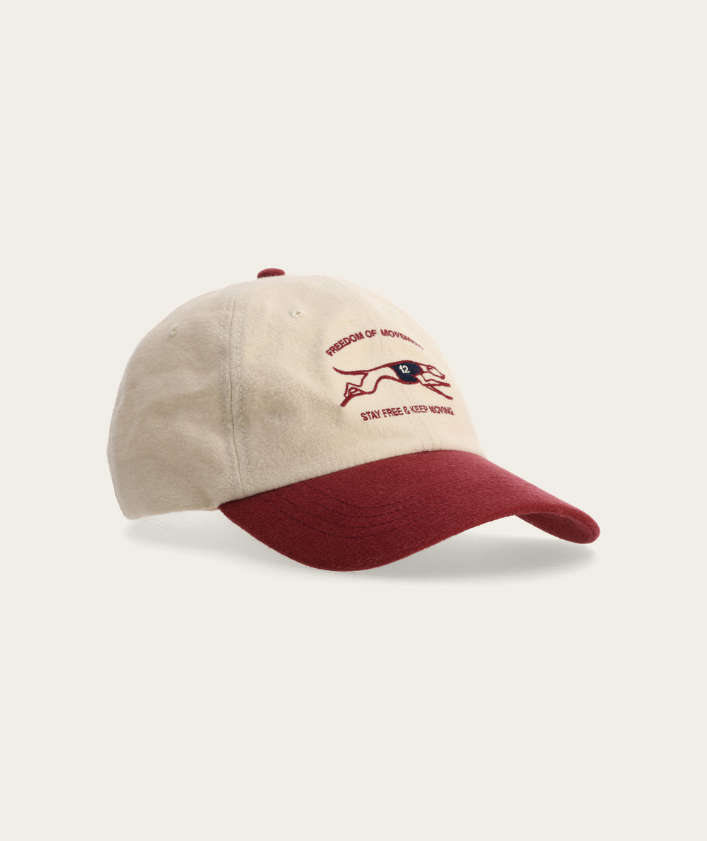 FOM Dad Cap Windhond - Burgundy & Ecru