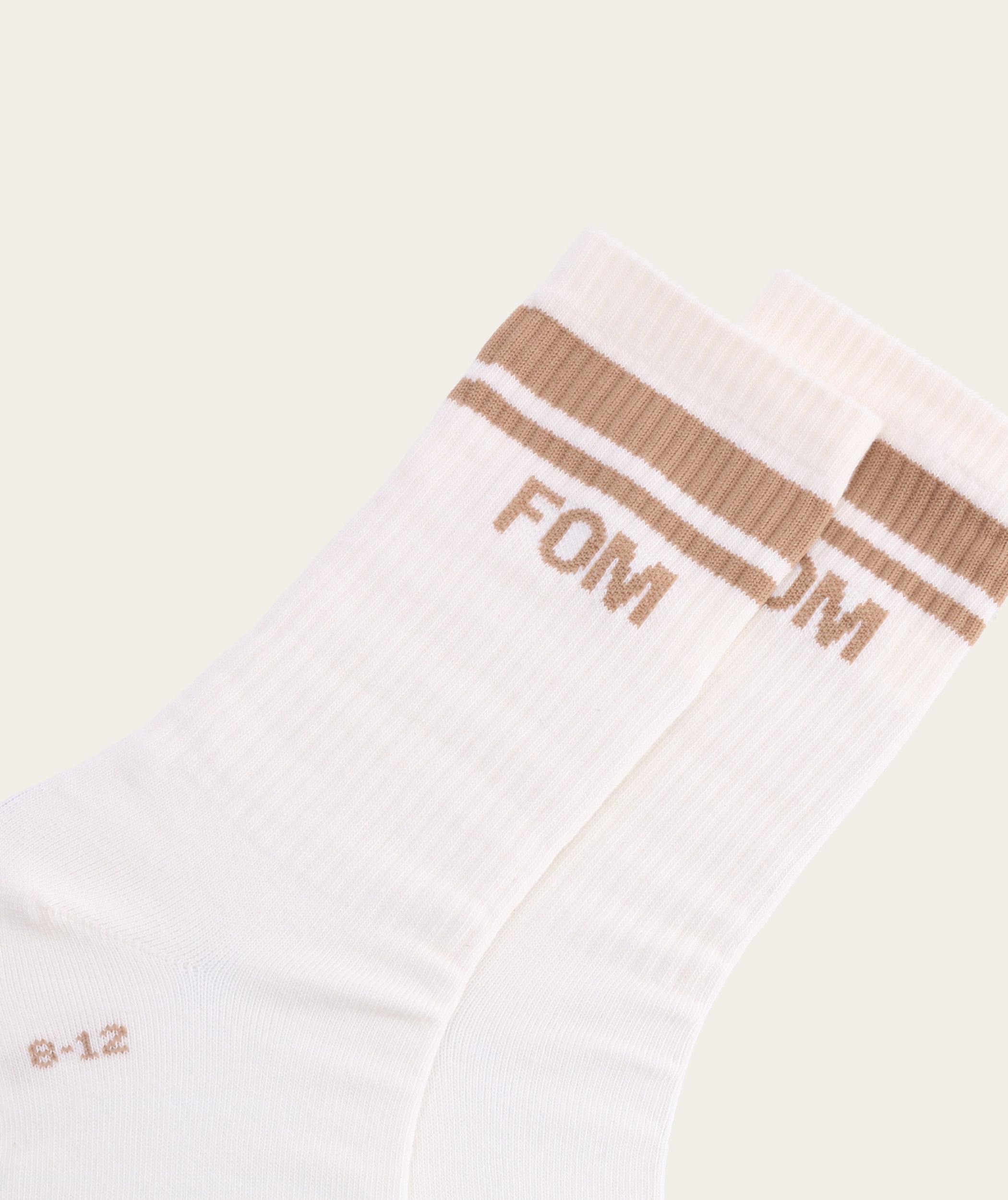 Mns: Crew Sock - Off-White/ Tan FOM Stripes