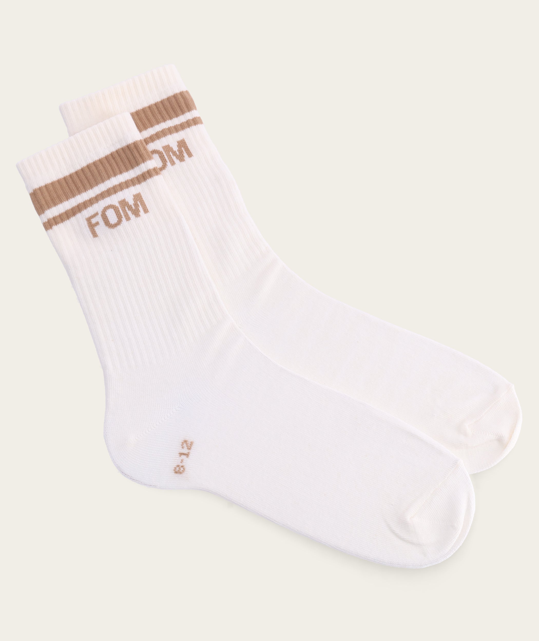 Mns: Crew Sock - Off-White/ Tan FOM Stripes